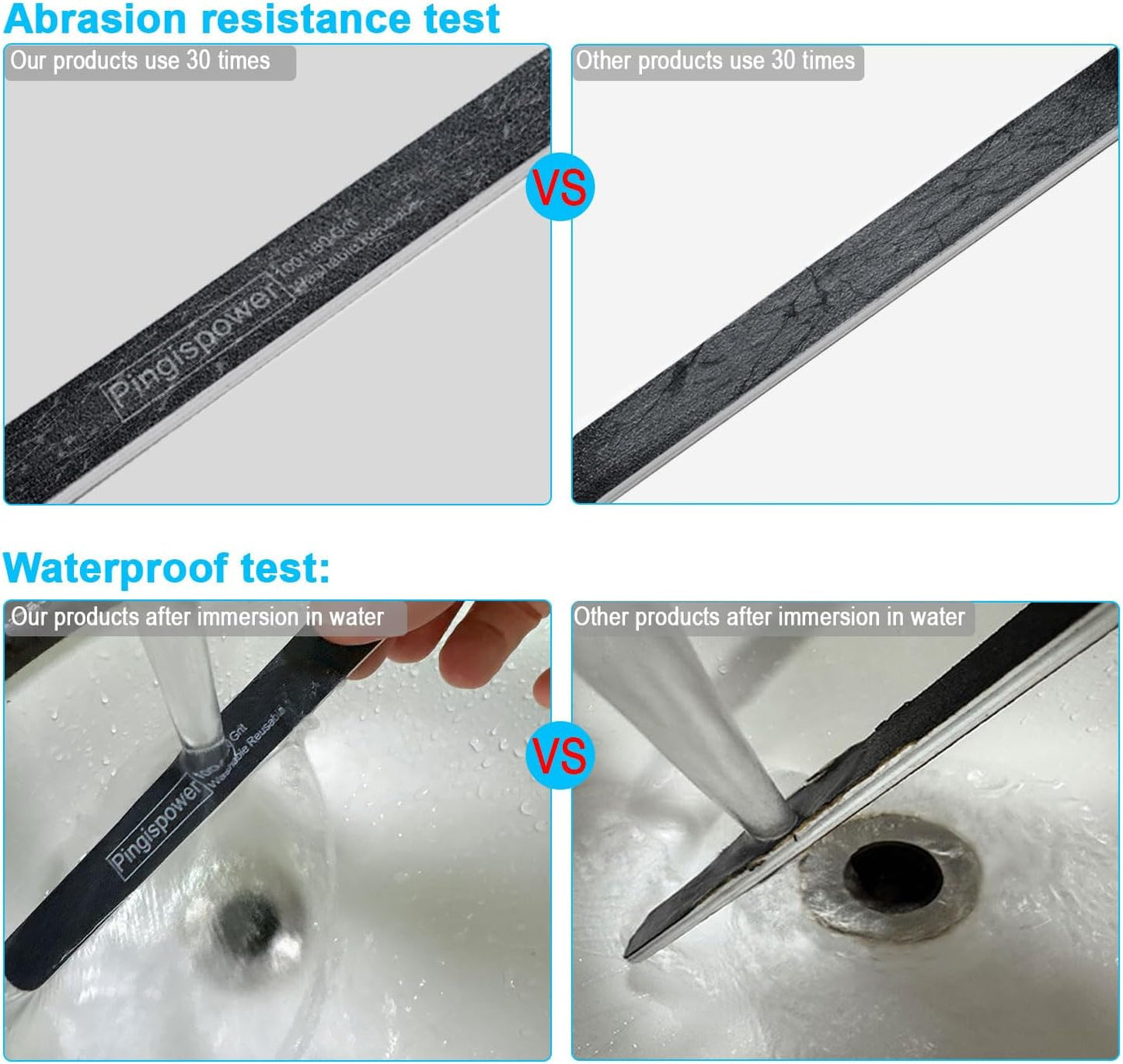 Nail Files Set, 14PCS Professional Metal Nail File & Emery Boards for Natural Nails (100/180 Grit), Double Sided Reusable & Washable Manicure Kit for Women, Home & Salon