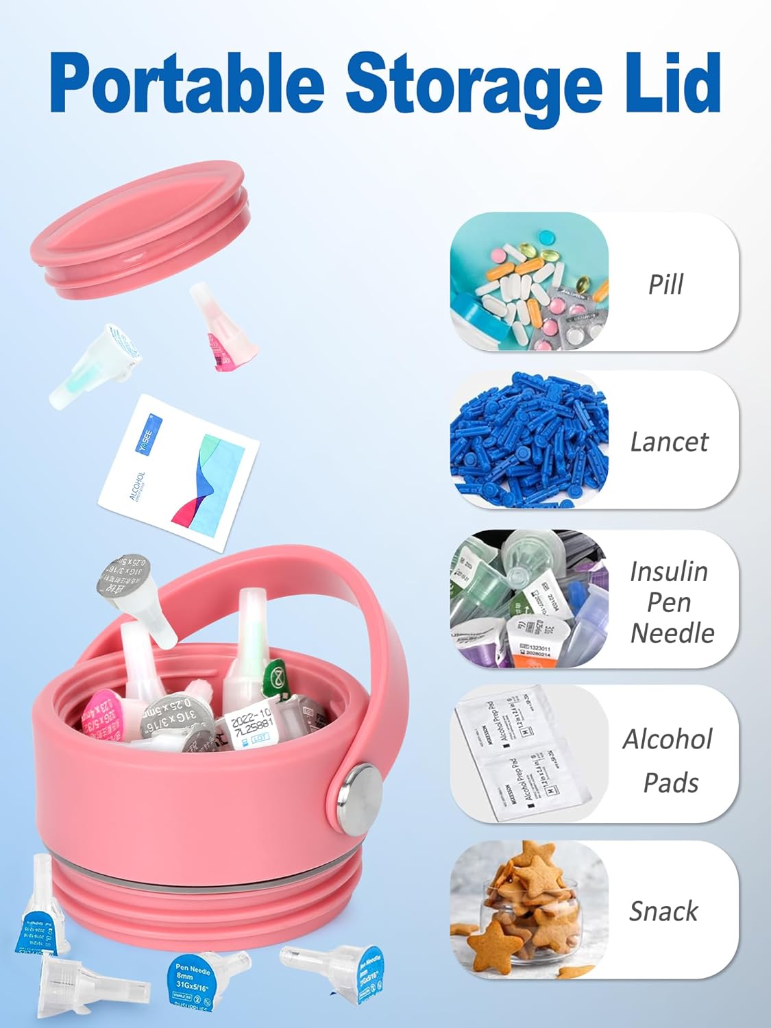 YOUSHARES Insulin Cooler Travel Case - 48H Non-Electric Cooling Bottle with TSA Approved Ice Pack, Diabetic Medication Pen Vials Refrigerator, Medical Carry Case Portable for 1–5 EpiPens