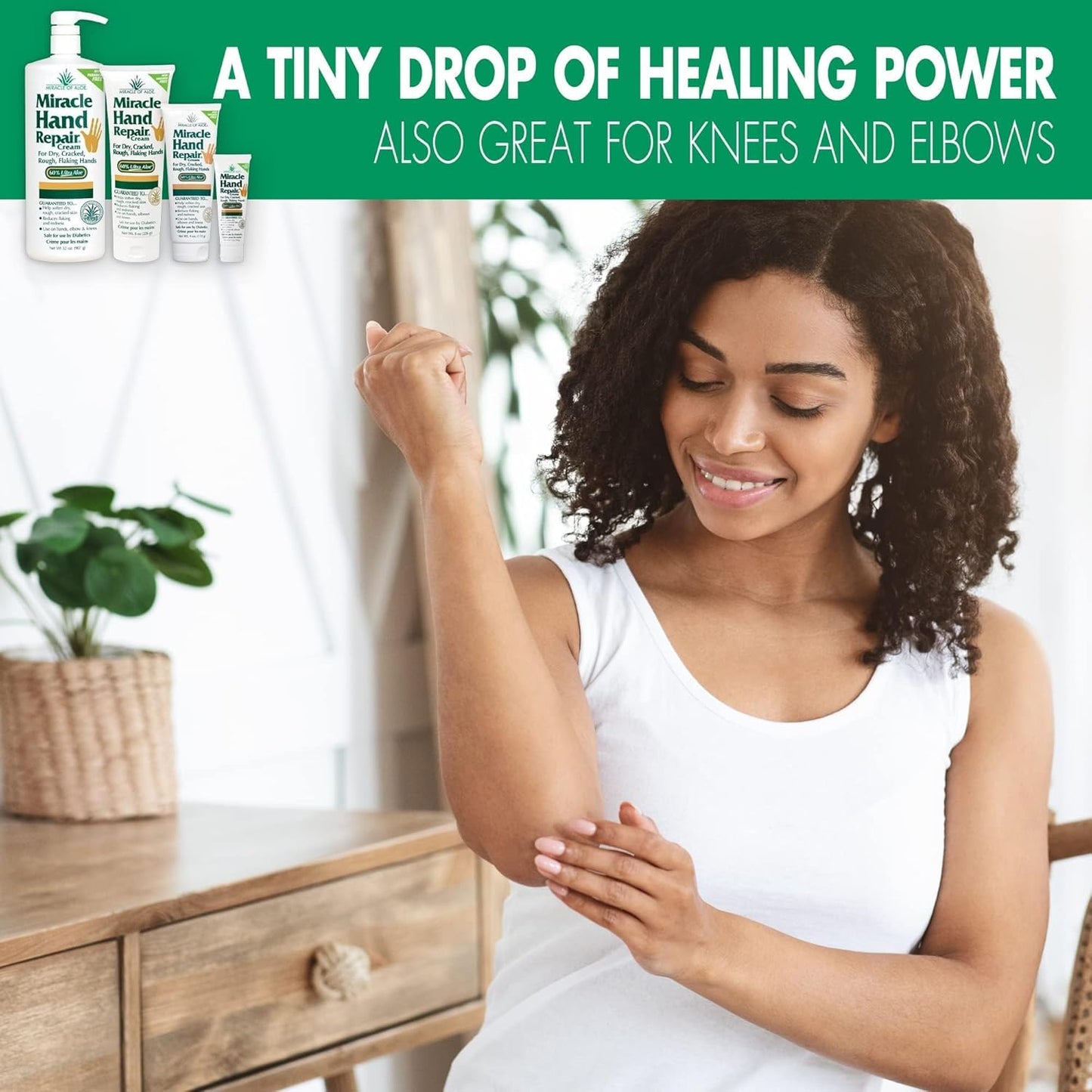 Miracle Hand Repair Cream for Dry Cracked Hands (8 oz & 1 oz) Best Healing Hand Cream with 60% Aloe Vera - Non-Greasy Moisturizer for Working Hands - Fast Absorbing Lotion for Extremely Dry Skin