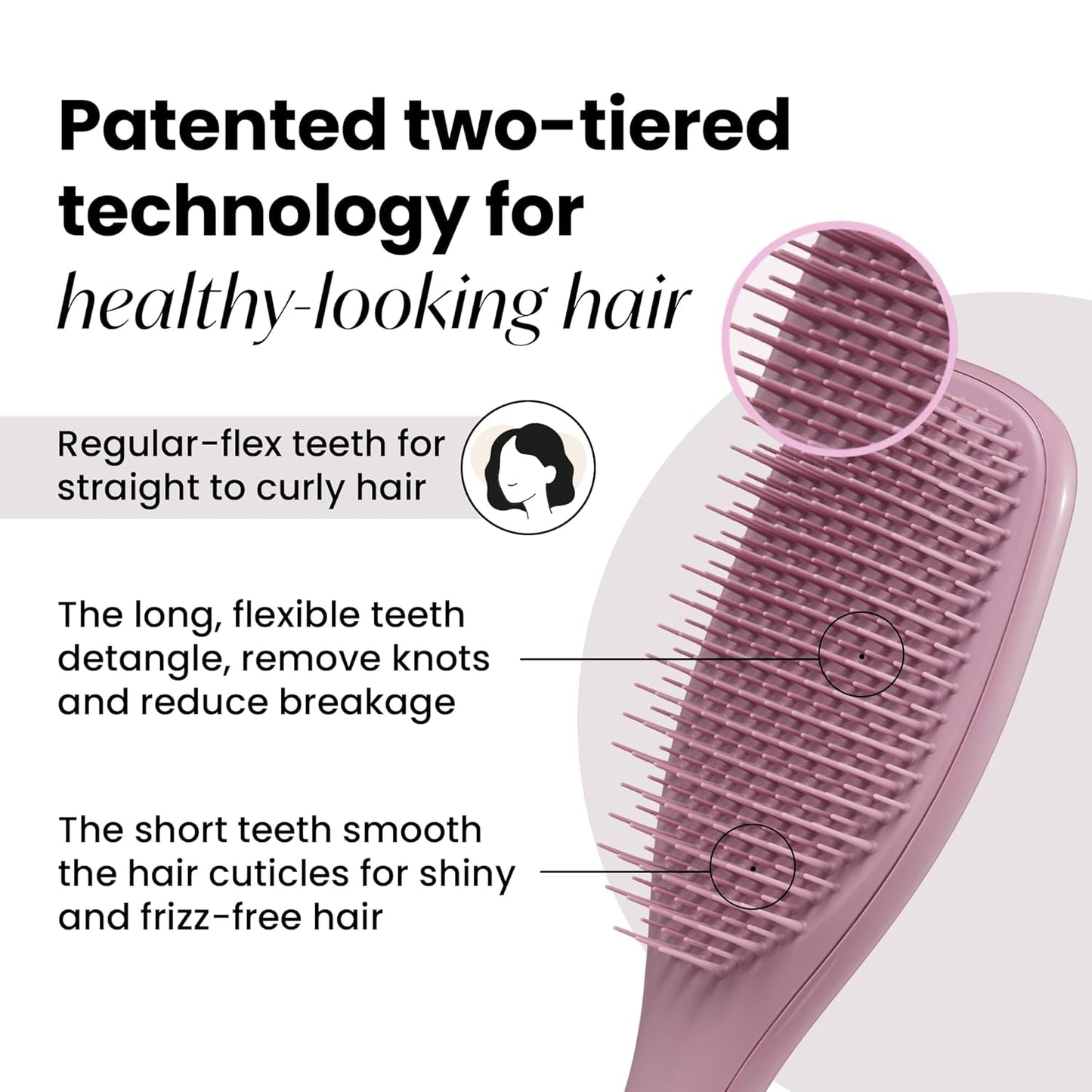 Tangle Teezer Plant-Based Ultimate Detangler Brush, Dry & Wet Hair Brush, Eliminates Knots & Reduces Breakage for All Hair Types, Earthy Purple