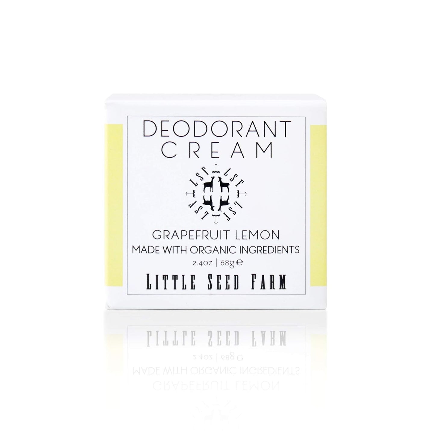 Little Seed Farm All Natural Deodorant Cream - Grapefruit Lemon - Aluminum Free Deodorant for Women or Men, Net Wt. 2.4oz | 68g