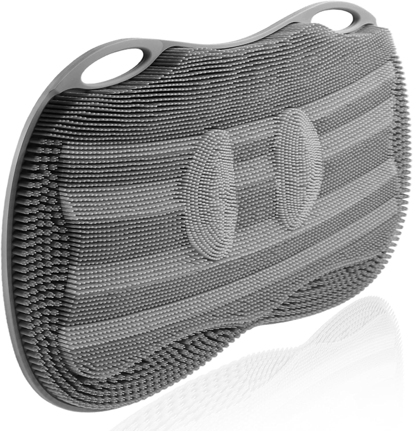 Kalolary Silicone Shower Foot Scrubber Mat, Large Foot Scrubber in Shower with Non Slip Suction Cups Foot Cleaner Brush to Clean Exfoliate and Massage Feet Without Bending Over Easy to Clean (Grey)