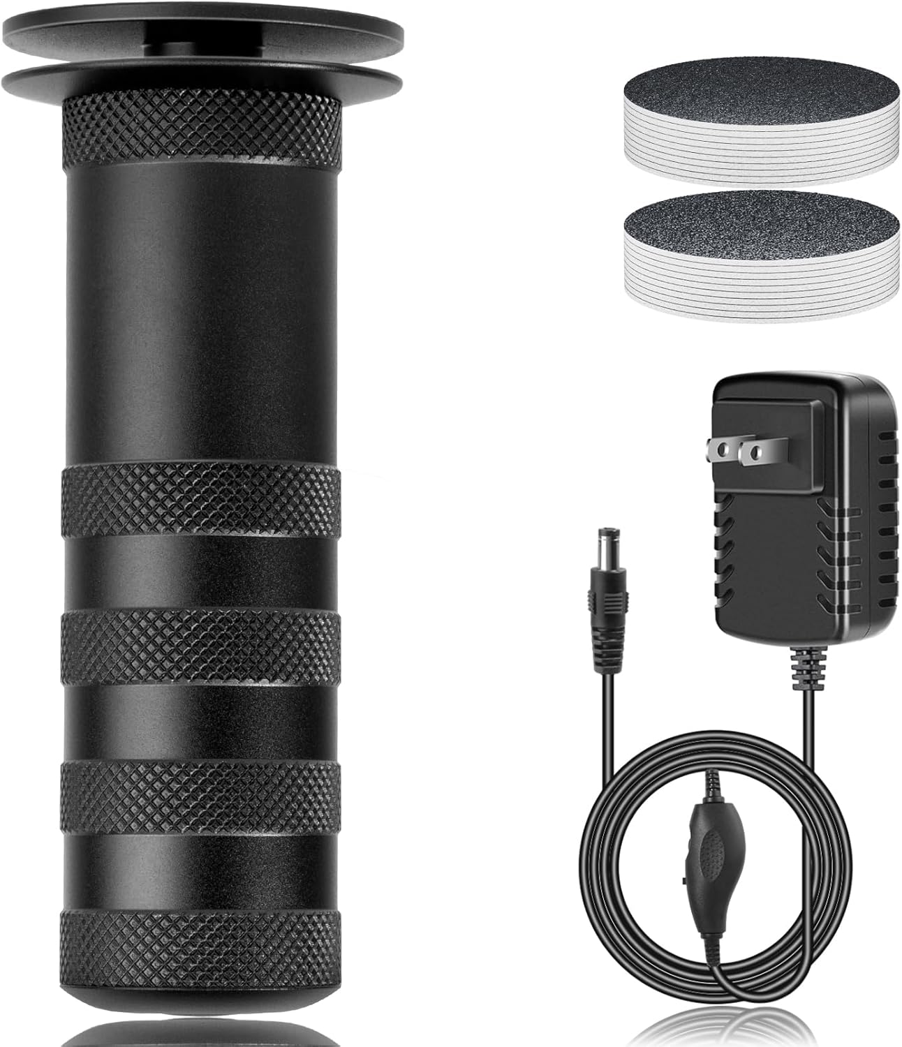 krofaue Electric Foot Callus Remover for Women - 1200rpm Electric Foot File Callus Remover with Anti-Slip Stripes, 60pcs Sandpaper Discs Adjustable Speed Foot Sander for Dead Skin Womens(Black)