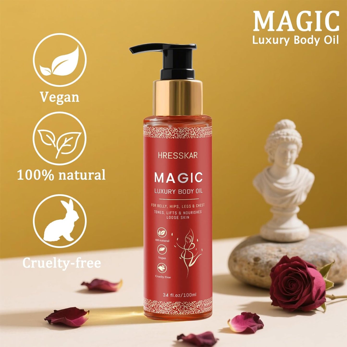 Magic Body Firming Oil - Skin Tightening Treatment for Crepey Skin,Luxurious Hydrating Formula with GlowEssence, lmproves Elasticity & Smoothness-100ml (1)
