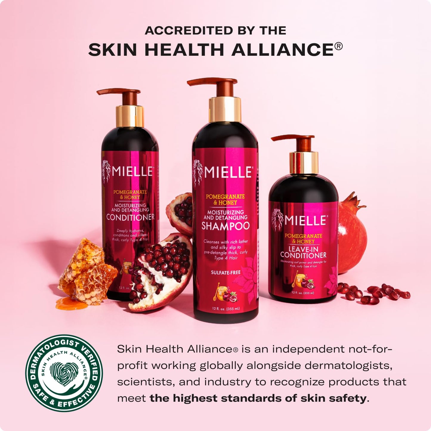 Mielle Organics Pomegranate & Honey Moisturizing and Detangling Shampoo and Conditioner for Type 4 Hair