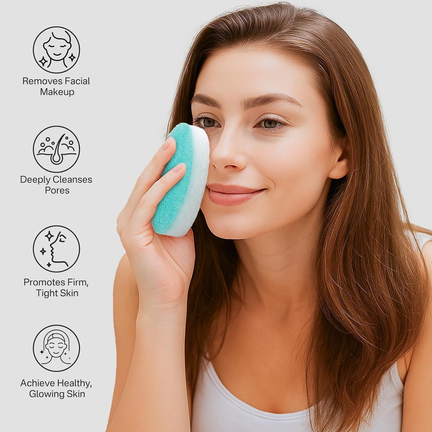 Yiclick Exfoliating Facial Sponge - Daily Cleansing Face Scrubber Exfoliator, Reusable Exfoliating Pads, Makeup Blackhead Remover Tools, Face Scrub Brush, Body Scrubber Sponge for Shower Bath