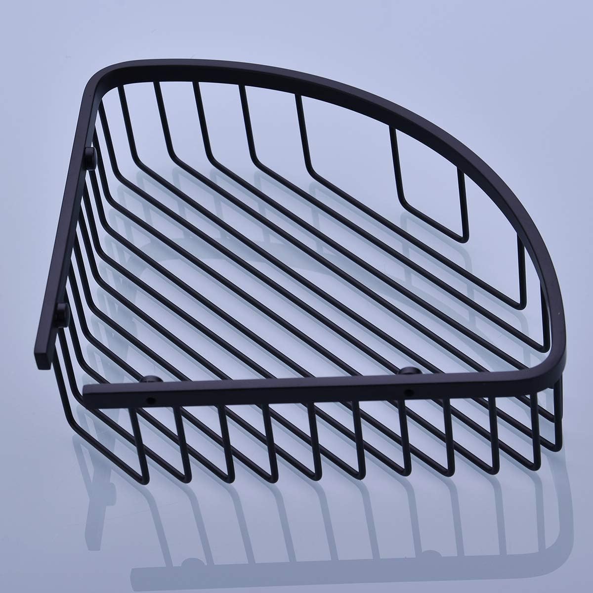 304 Stainless Steel Shower Caddy Corner Basket Shelf Bathroom Organizer Wall Mounted Storage, Matte Black Plated Finish Heavy Duty