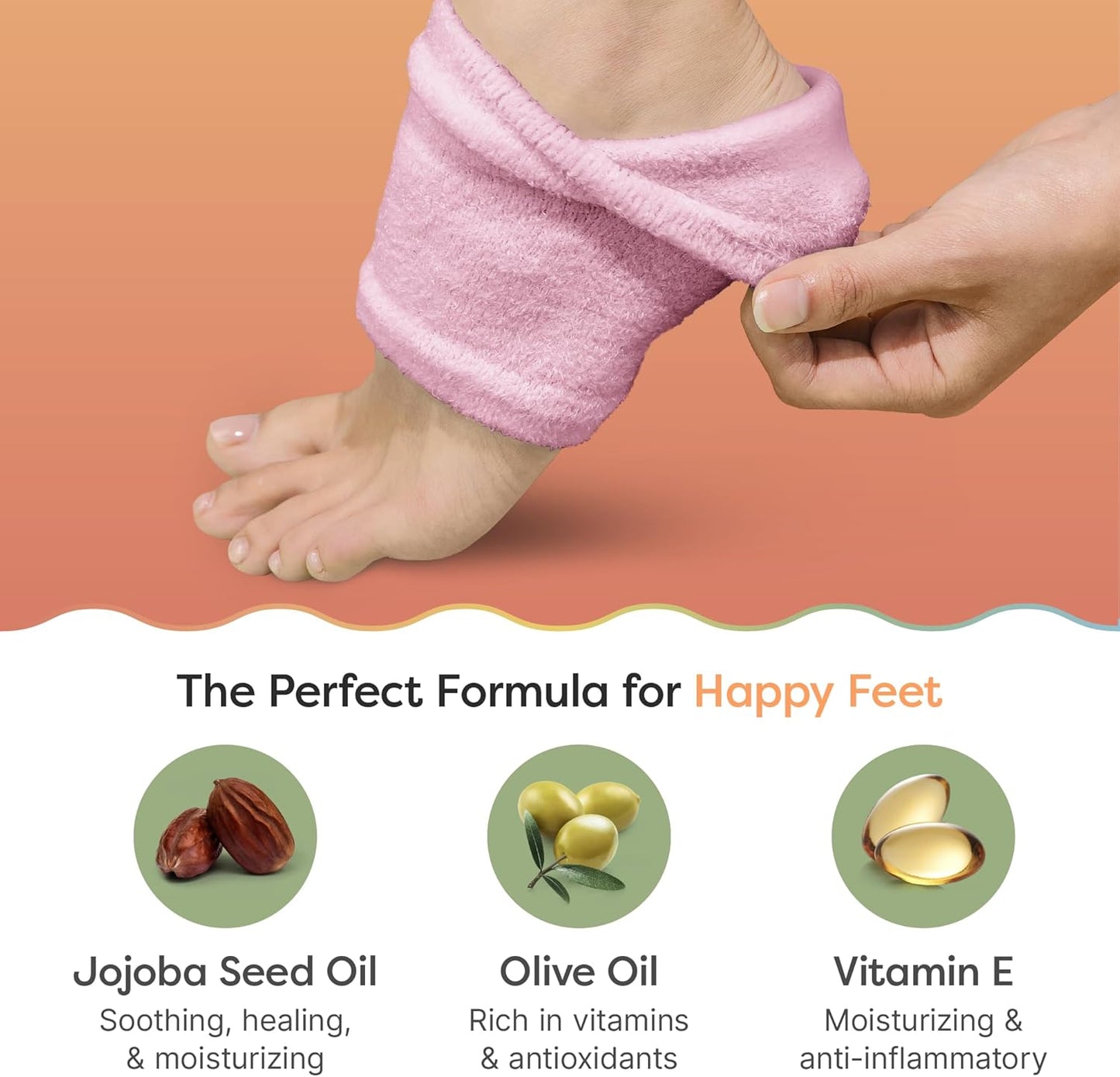 ZenToes Moisturizing Socks for Cracked Heel Treatment - Vitamin E, Olive Oil and Jojoba Oil Infused Heel Socks to Soften and Hydrate (Fuzzy Pink, Regular)