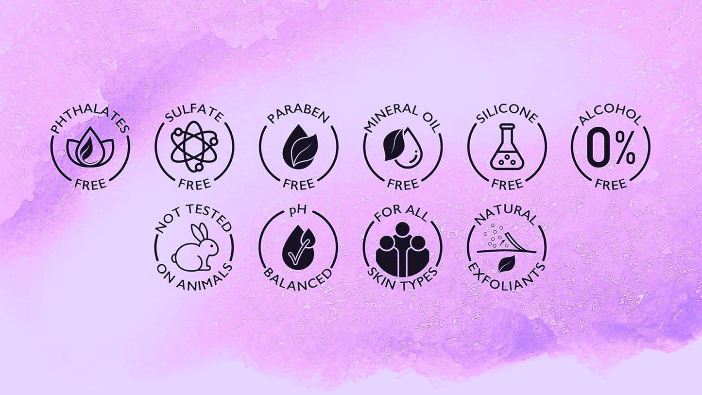 Spascriptions Lavender & Melatonin Calming Body Scrub with Chamomile For a Calmer & Softer-Looking Skin, Made to Smooth Exfoliate & REplenish the Skin, 21 oz.