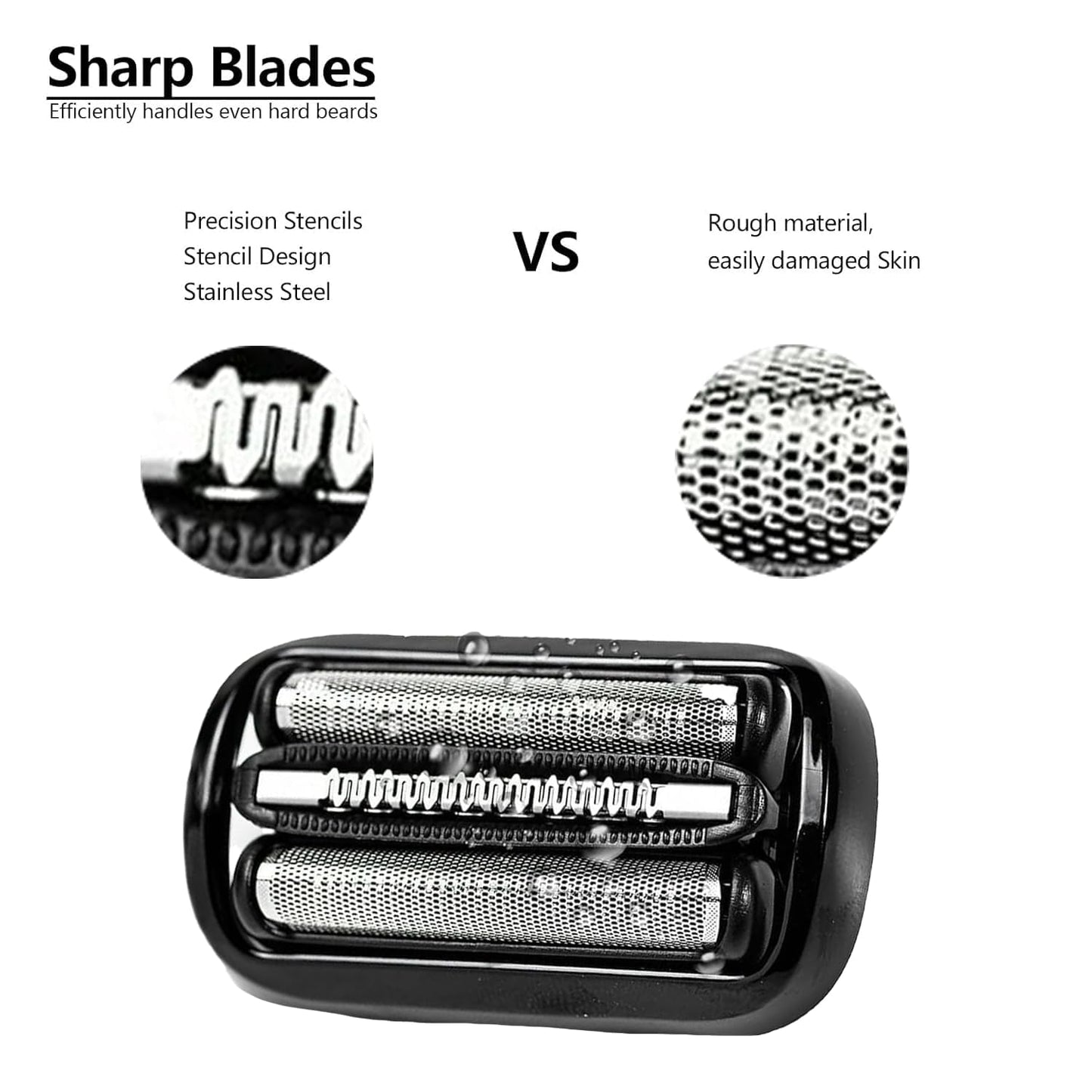 53B Replacement Head Compatible With Braun Series 5 6, 53B Wet and Dry Replacement Foil and Cutter for Braun Electric Shaver S5 S6 5409 5762