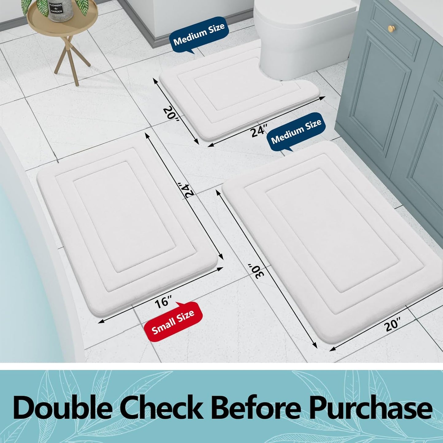 Arotive Memory Foam Bathroom Rug Mat 70x24, Ultra Soft and Absorbent Bath Mat, Machine Wash Dry, Comfortable Bath Rug Carpet for Bathroom Floor, Tub and Shower, Ivory