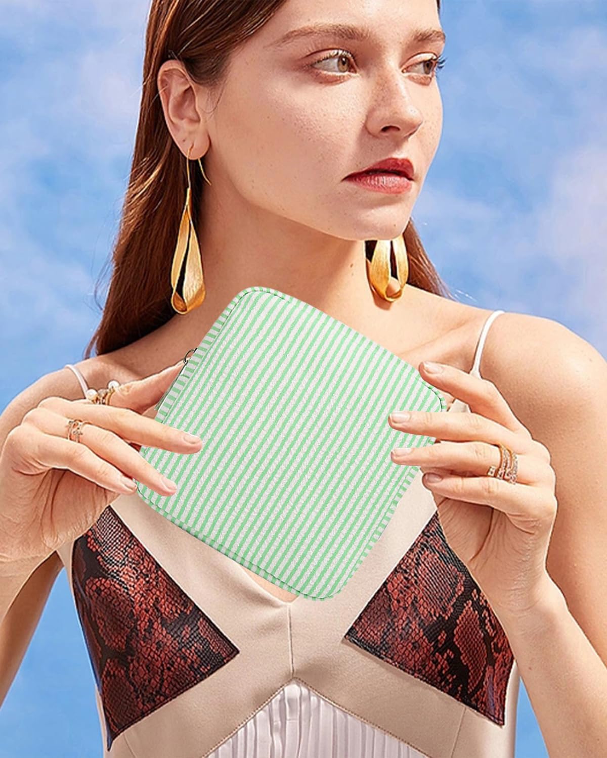 Mini Makeup Bag, Small Makeup Pouches for Purse Cute Cosmetics Bag Pouch with Slip-in Pockets Small Travel Toiletry Bag Makeup Storage Bag Lipstick Organizer Purse Essentials (Mini Green)