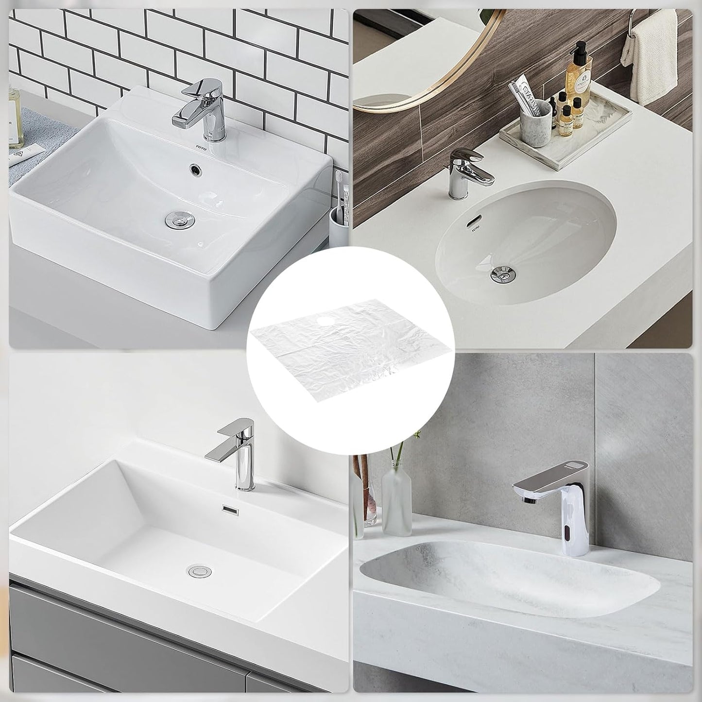 Beard Hair Catcher for Sink Beard Bib Disposable Beard Catcher for Shaving Sink Cover for Shaving & Trimming Clear Stop Worrying About Cleaning (Clear 50 PCS)