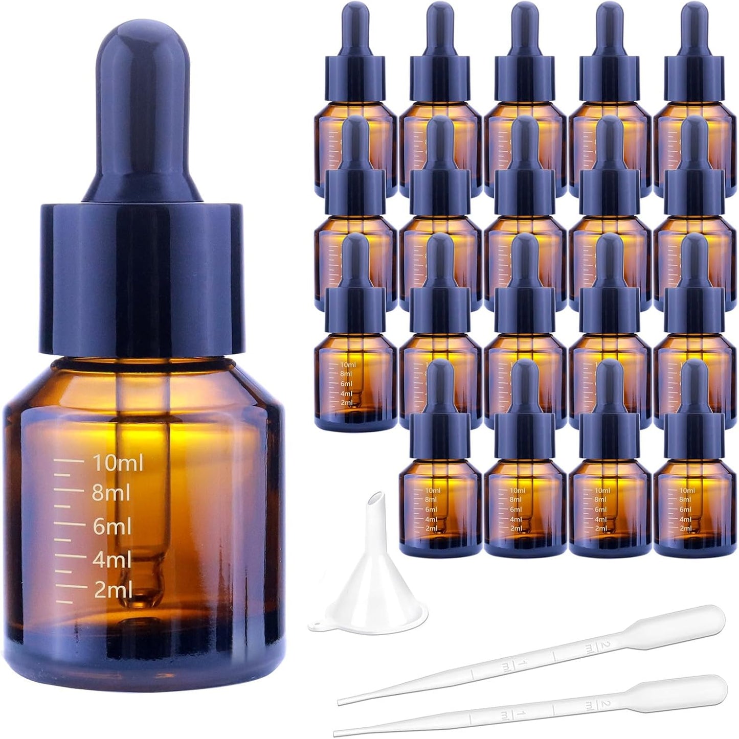 15ml Dropper Bottles with Measurement, Glass Essential Oil Jars Amber, 1/2 oz Bottles with Glass Eye Dropper for Essential Oil,Tincture