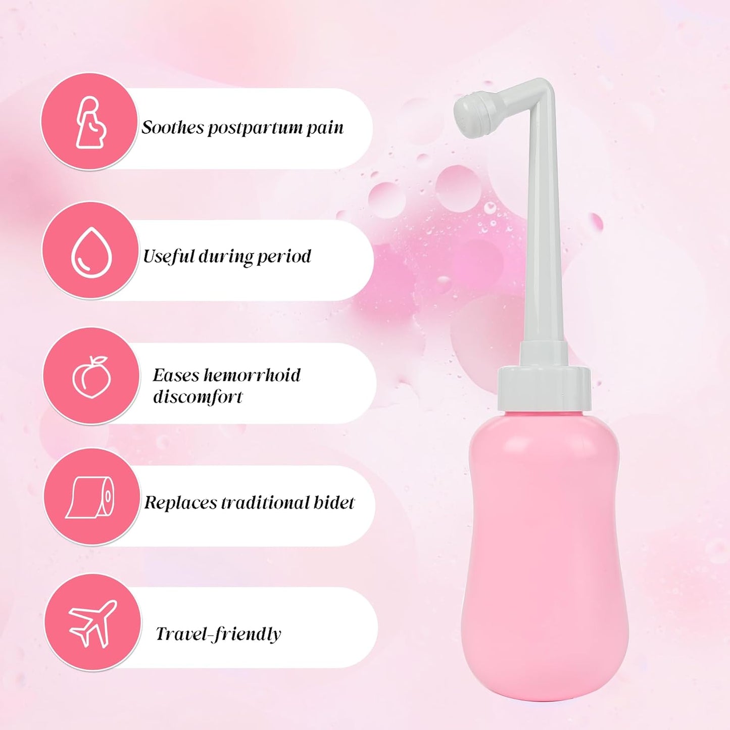 Deepdeem Postpartum Care Bottle – Reusable Peri Bottle for Women, 16.9 Oz Portable Vaginal Douche with Upside Down Design for Travel & Home, Cleansing After Birth, Hygienic Personal Hygiene Tool