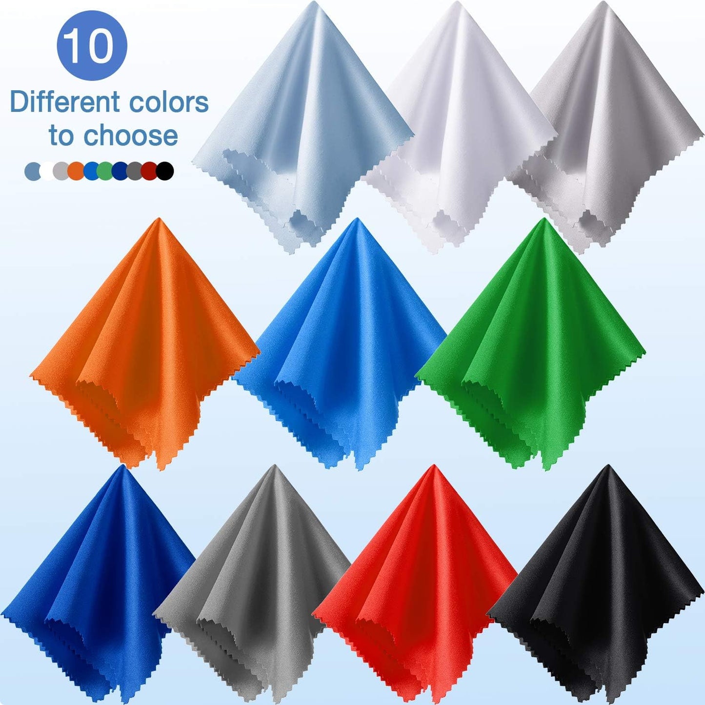 Frienda 100 Pieces Microfiber Cleaning Cloths 7 x 6 Inch Screen Microfiber Optical Cleaning Cloths for Smart Phones Laptops Tablets Lens TV Camera Lens Eyeglasses Glass