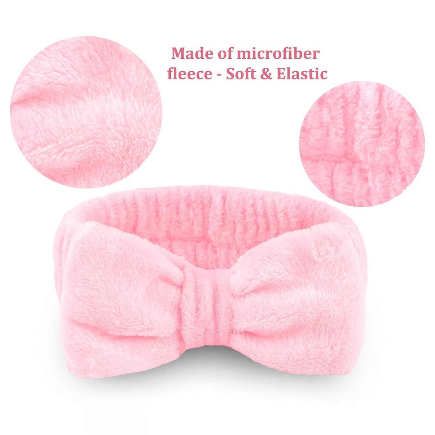 CIEHER 8 Pcs Spa Headbands for Women Girls' Party, Bachelorette Party Favors - Pink Spa Makeup Headband for Teen, Party Gifts for Birthday Skincare Makeup Headbands Face Wash Headbands for Girls