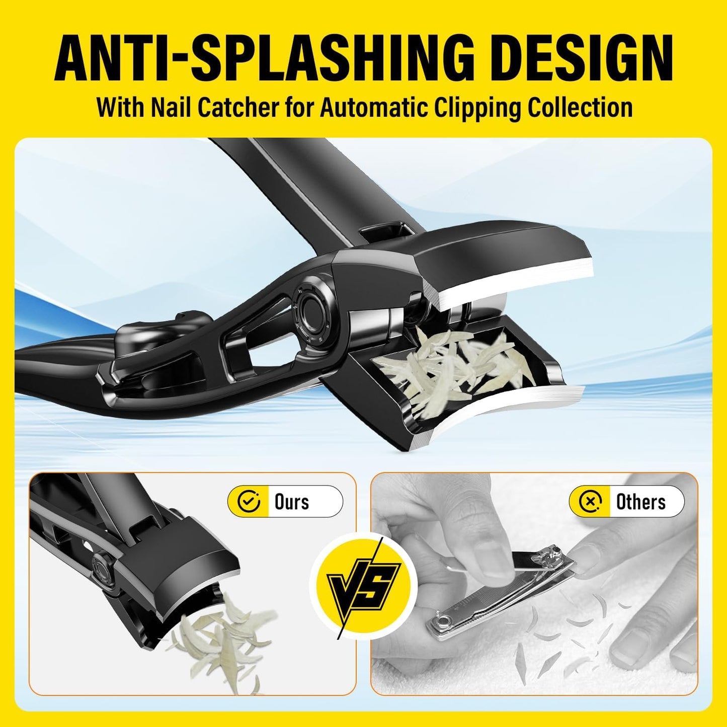 Ultra Wide Jaw Opening Nail Clippers Set, Extra Long Handle Toenail Clippers for Seniors Thick Toenails, Heavy Duty Large Clippers Cutter, Fingernail Clippers Gifts for Seniors, Men & Women Elderly