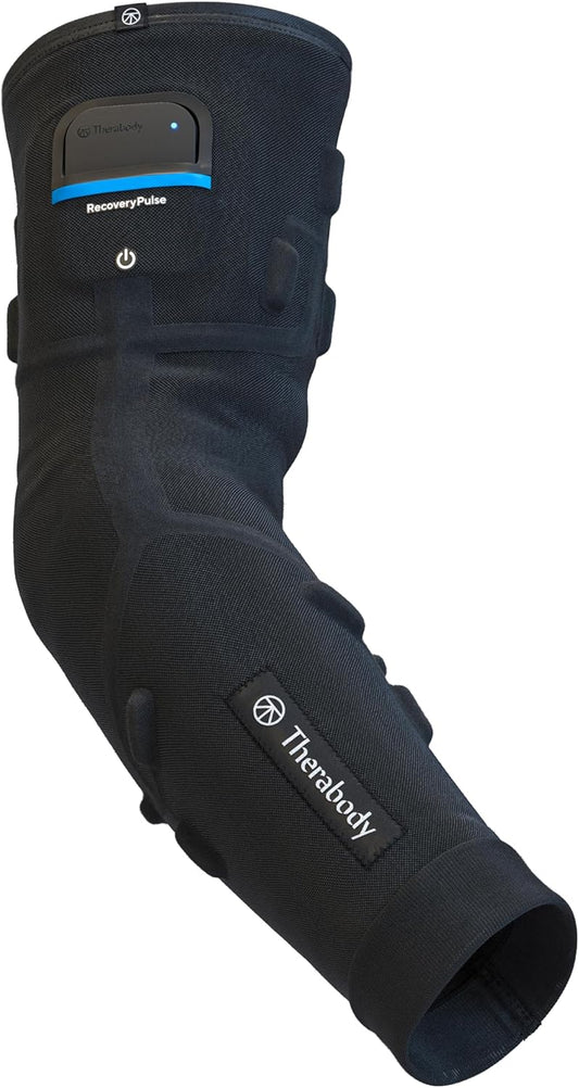Therabody RecoveryPulse Arm - Compression and Vibration Sleeve for On The Go Relief, Reduce Soreness and Pain in Arms, Increase Flexibility, Circulation and Accelerate Recovery (Large)