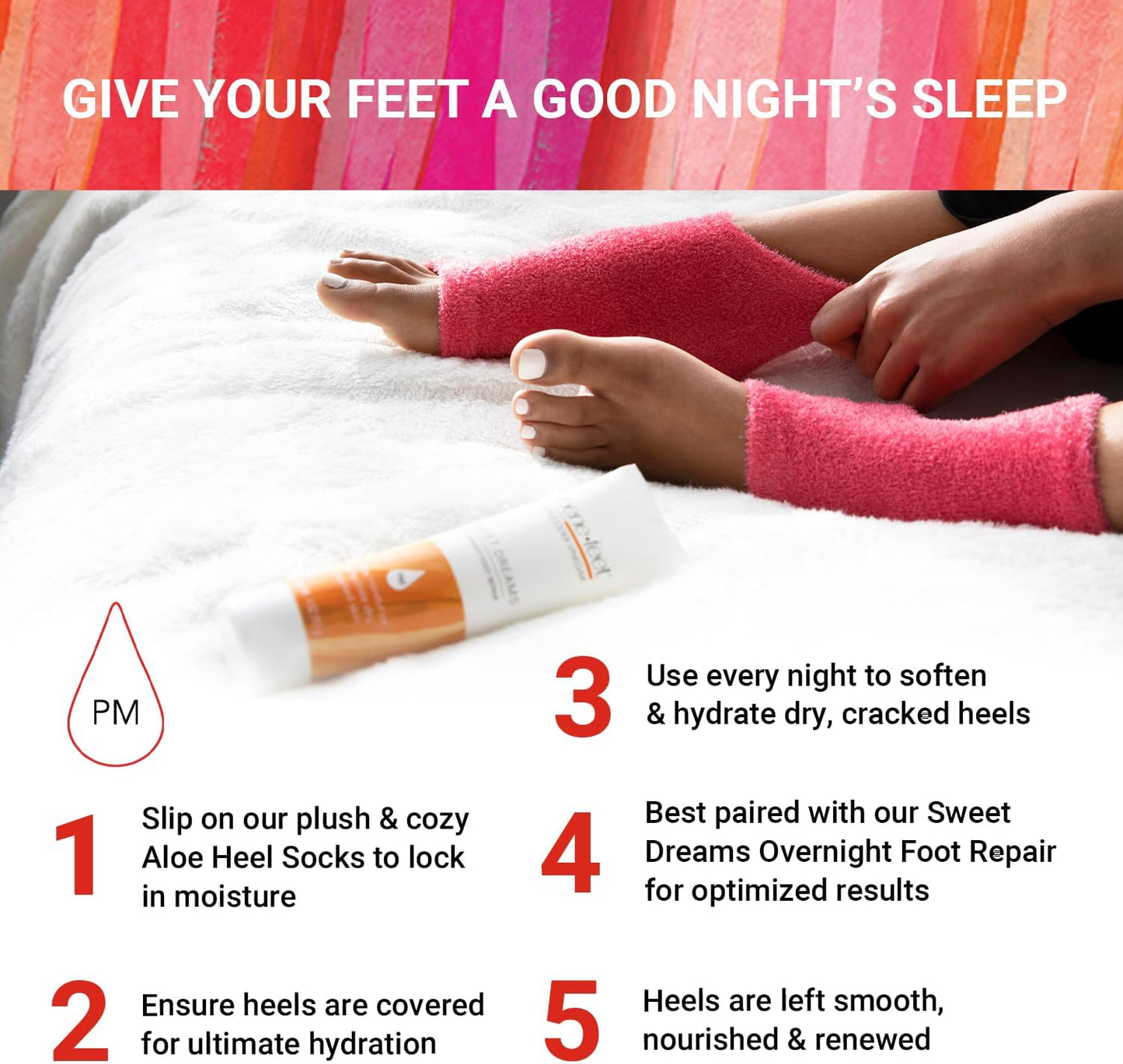 Benefeet Toeless Aloe Moisturizing Heel Socks 3 Pack - Effective Overnight Foot Rejuvenation, Targeted Hydration to Soften Dry Skin, Infused w/Coconut Oil, Aloe + Jojoba Seed Oil, 1 Pair (3 Pack)