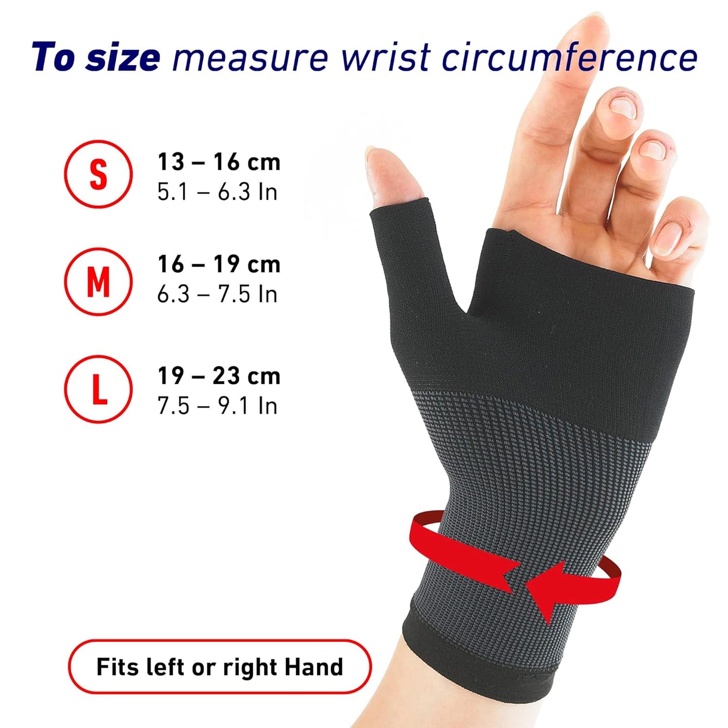 Neo-G Wrist and Thumb Support for Arthritis, Joint Pain, Tendonitis, Sprain - Wrist Brace Wrist Compression Hand Support - L - Black