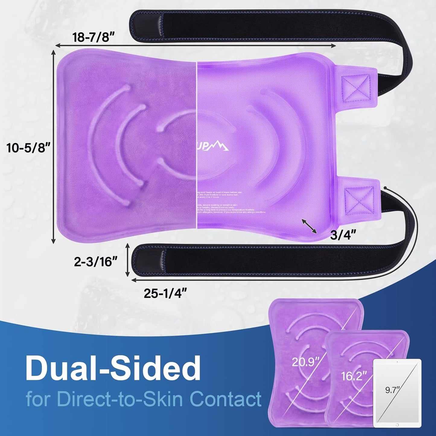 APEXUP Ice Pack for Knee Pain Relief, Large Reusable Wrap After Surgery, Flexible Gel Cold Pack for Injuries, Pain Relief for Back, Shoulder, Elbow, Ankle and Leg (Purple, XXL, 2PK)