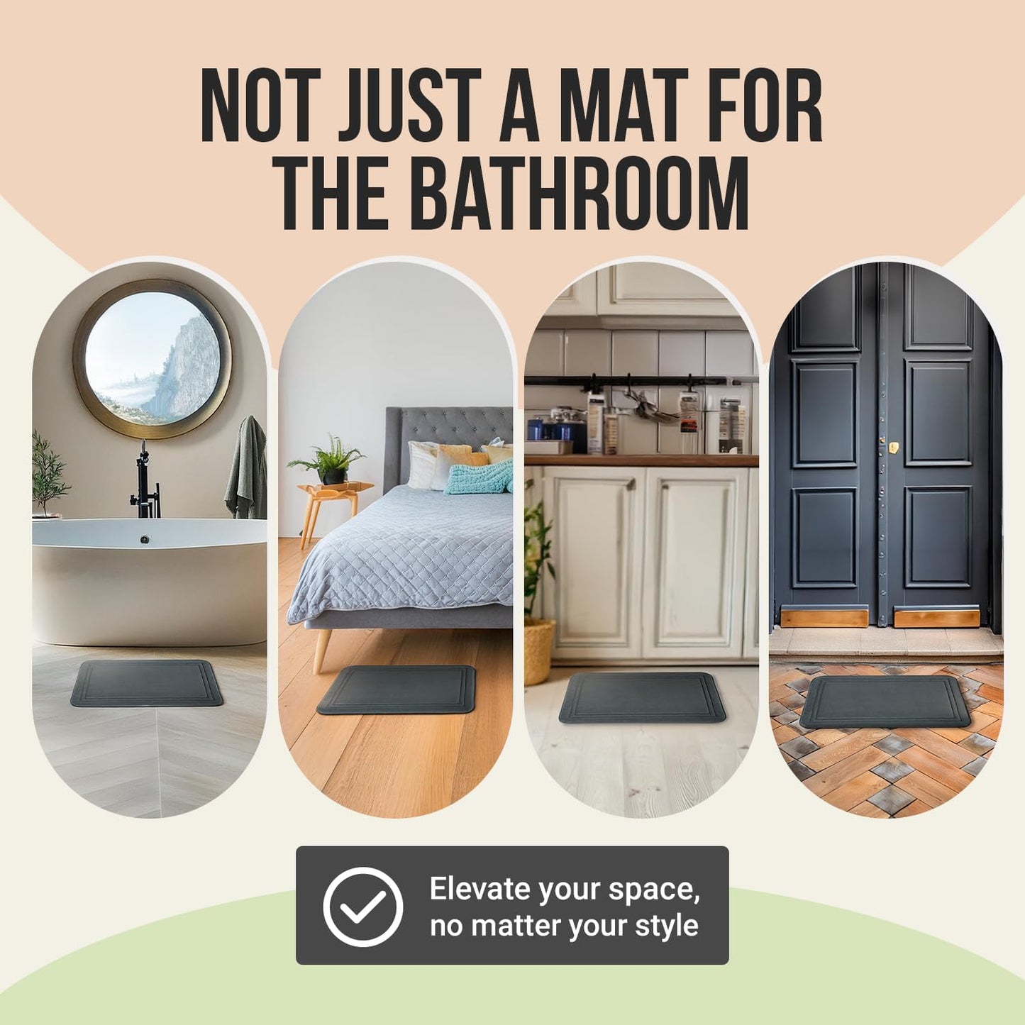 ITSOFT Memory Foam Bath Mat 24x16, Non Slip, Machine Washable, Quick Dry & Absorbent Rugs, Bath Mats for Bathroom Floor, Tub & Shower, Bathroom Rug, Chocolate Brown