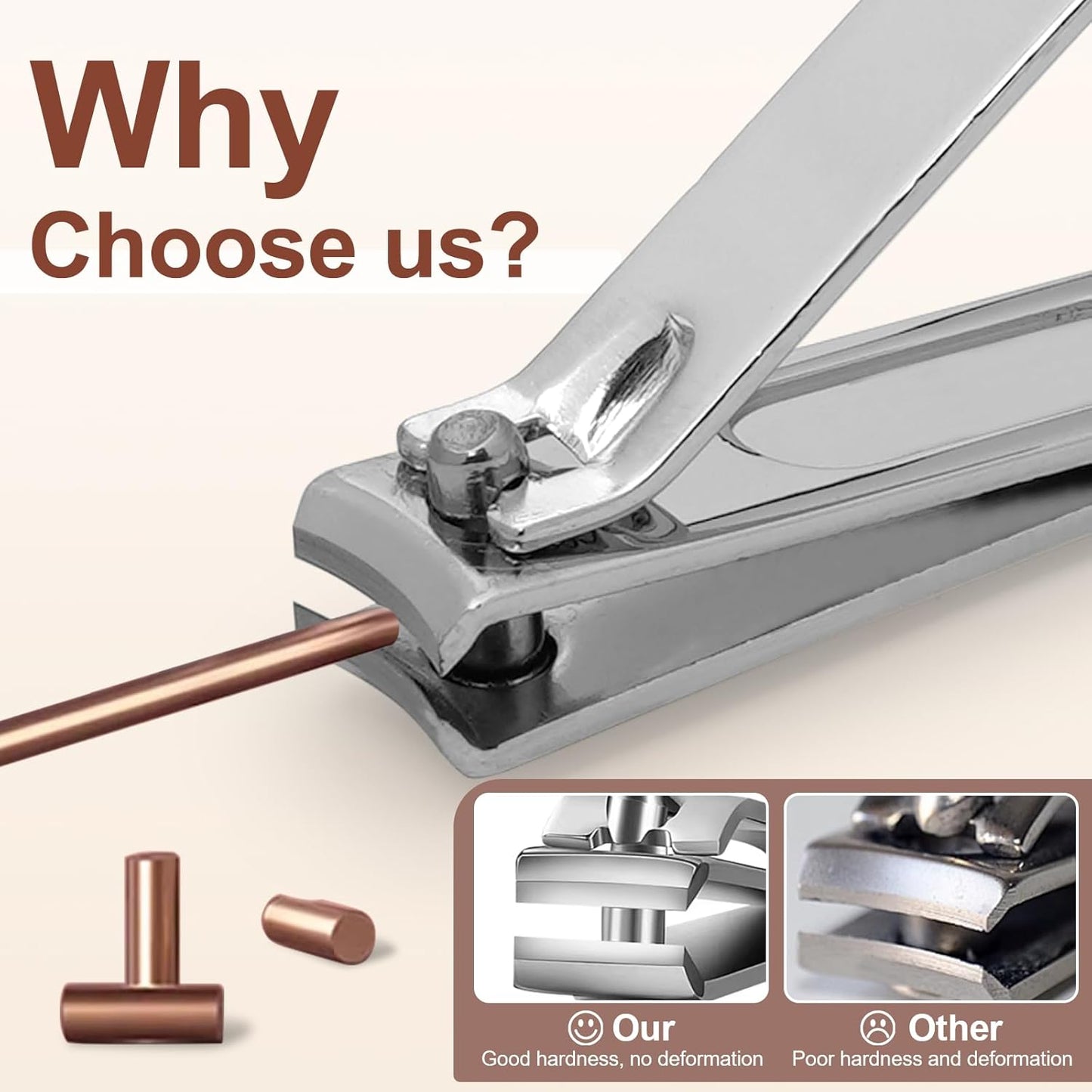 Premium Stainless Steel Nail Clippers Set - Travel Grooming Kit, 10pc Manicure/Pedicure Tools with PU Case - Unisex Gift for Men and Women(C-Red)