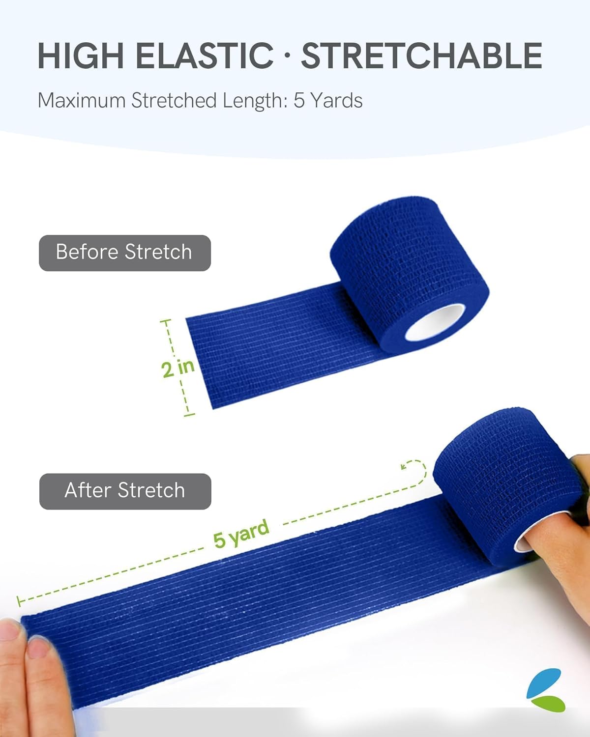 FriCARE Self Adhesive Bandage Wrap, Medical Tape in First Aid Kit, Cohesive Bandages for Wounds Sport Vet, 2 Inches X 5 Yards 6 Rolls, Royal Blue