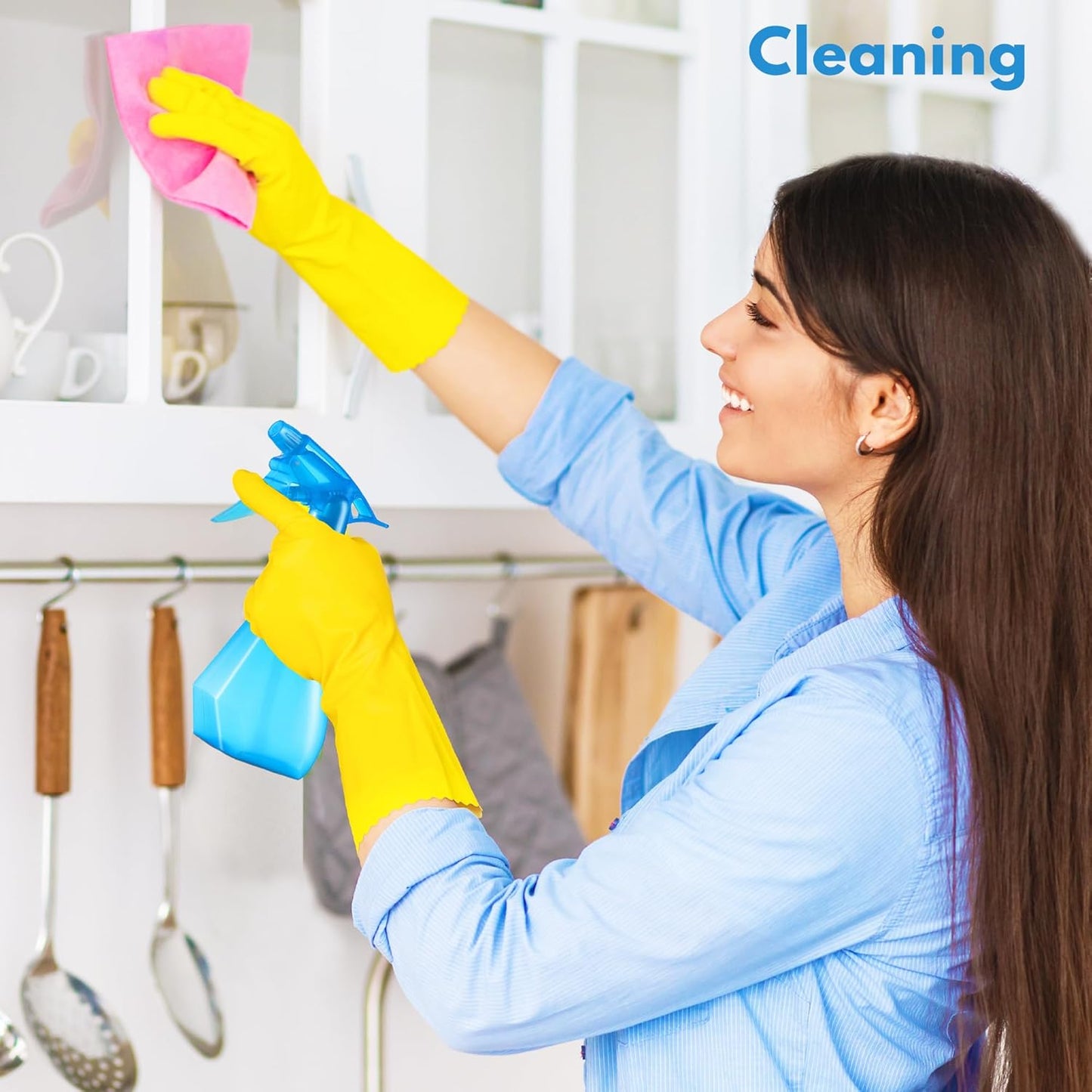 DilaBee Plastic Spray Bottles - 8oz (2 Pack) Water Spray Bottle for Hair, Gardening, Grilling & Cleaning Solution - Empty Spray Bottles for Pet Correction - Spray Bottle BPA Free (Blue-Red)