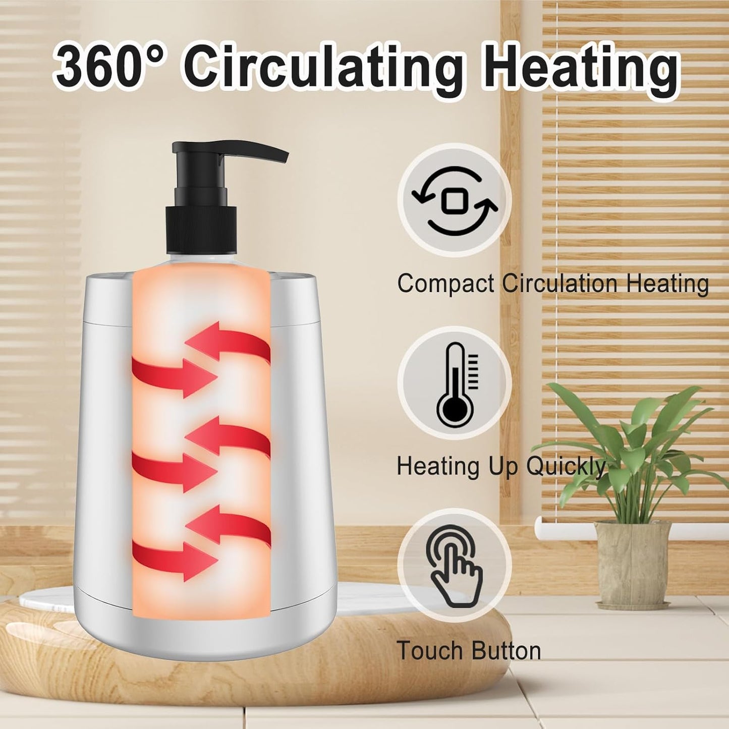 Massage Oil Warmer Heater with Two Bottles Dispenser, Digital Lotion Warmer, Oil Warmer Dispenser, Automatic Massage Oil Heater for SPA, Salon, Home (silver)