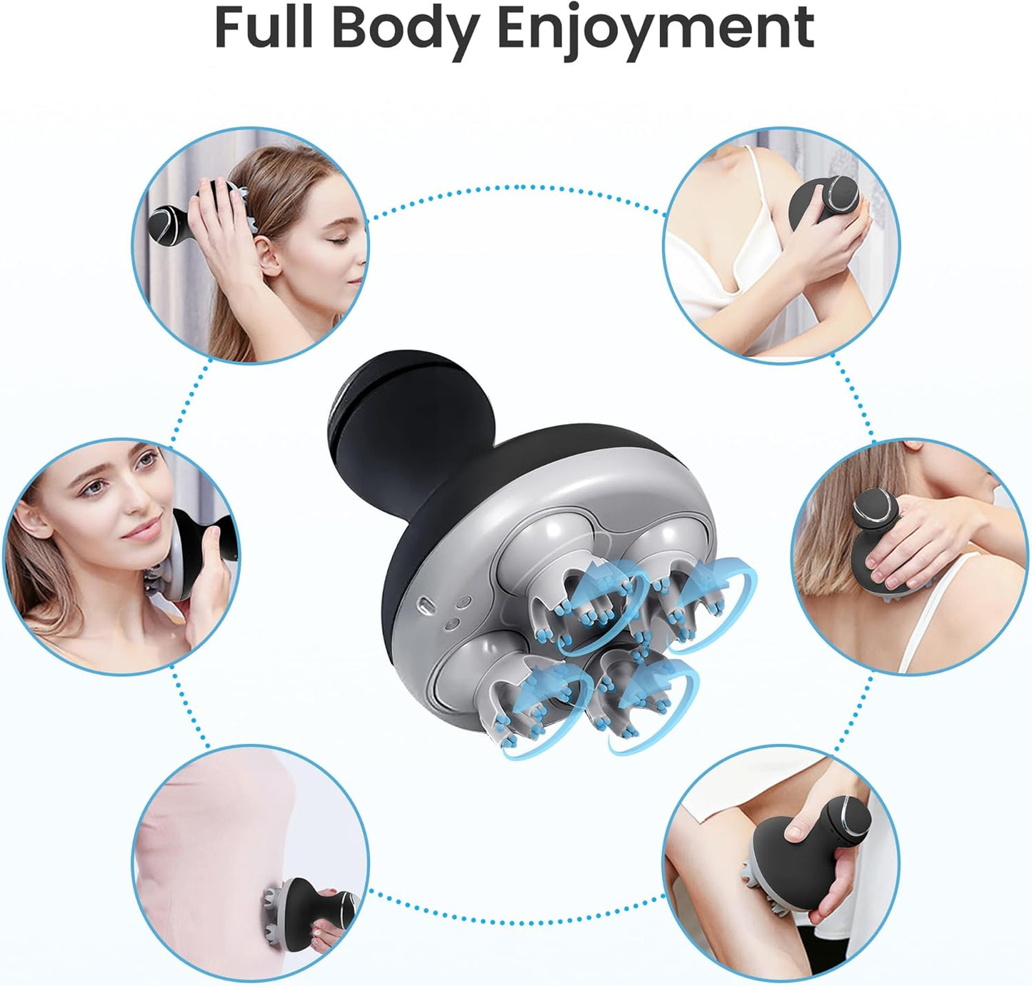 COMFIER Electric Scalp Massager Hair Growth, Cordless Head Massager Scalp Stress Relax, Waterproof Handheld Hair Scratcher with 84 Silicone Nodes, Gift for Men Women