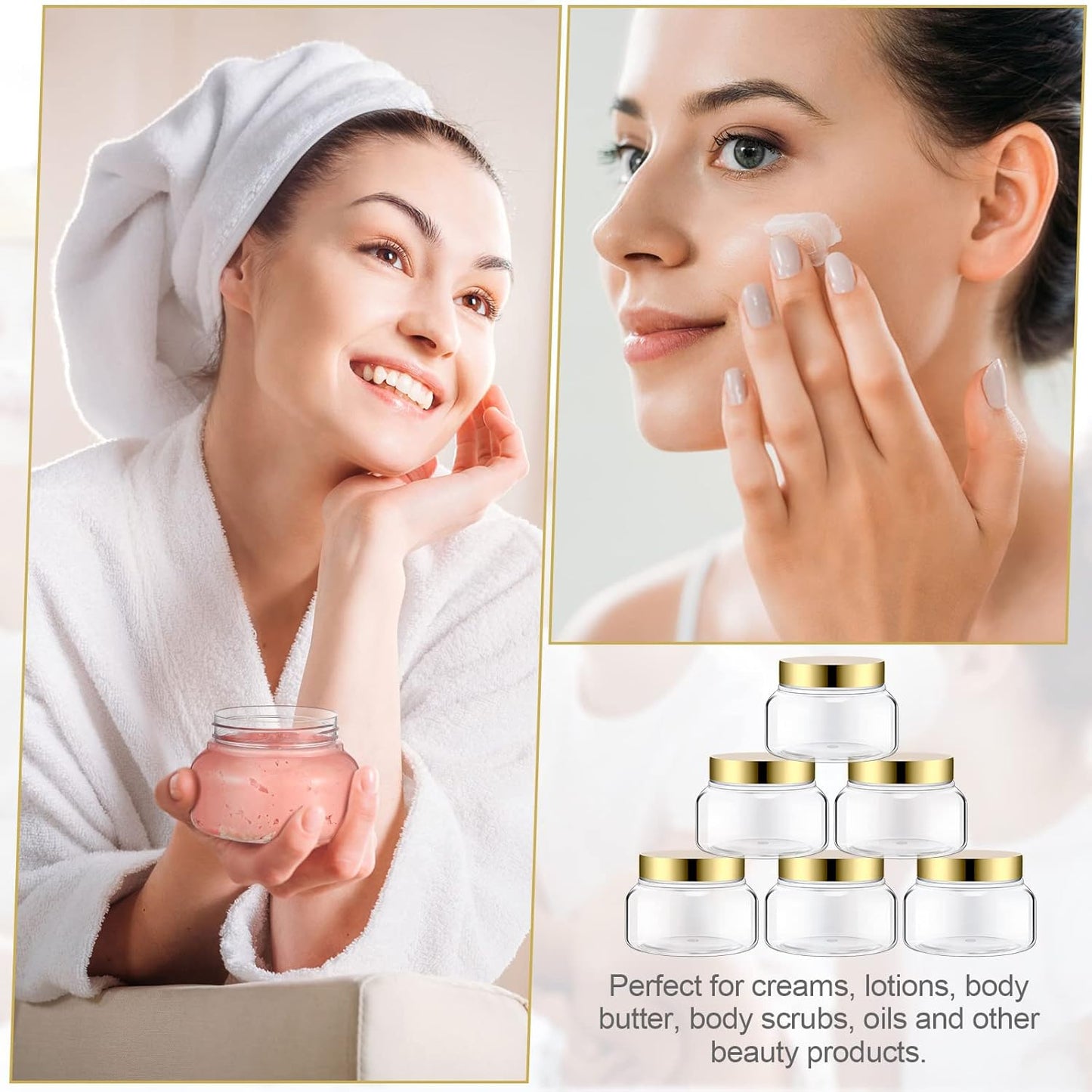 Mumufy Clear Plastic Jars with Lids Round Plastic Containers Empty Travel Containers for Creams Refillable Cosmetic Jars for Lotions Body Scrub Body Butter(36 Pcs,8 oz)