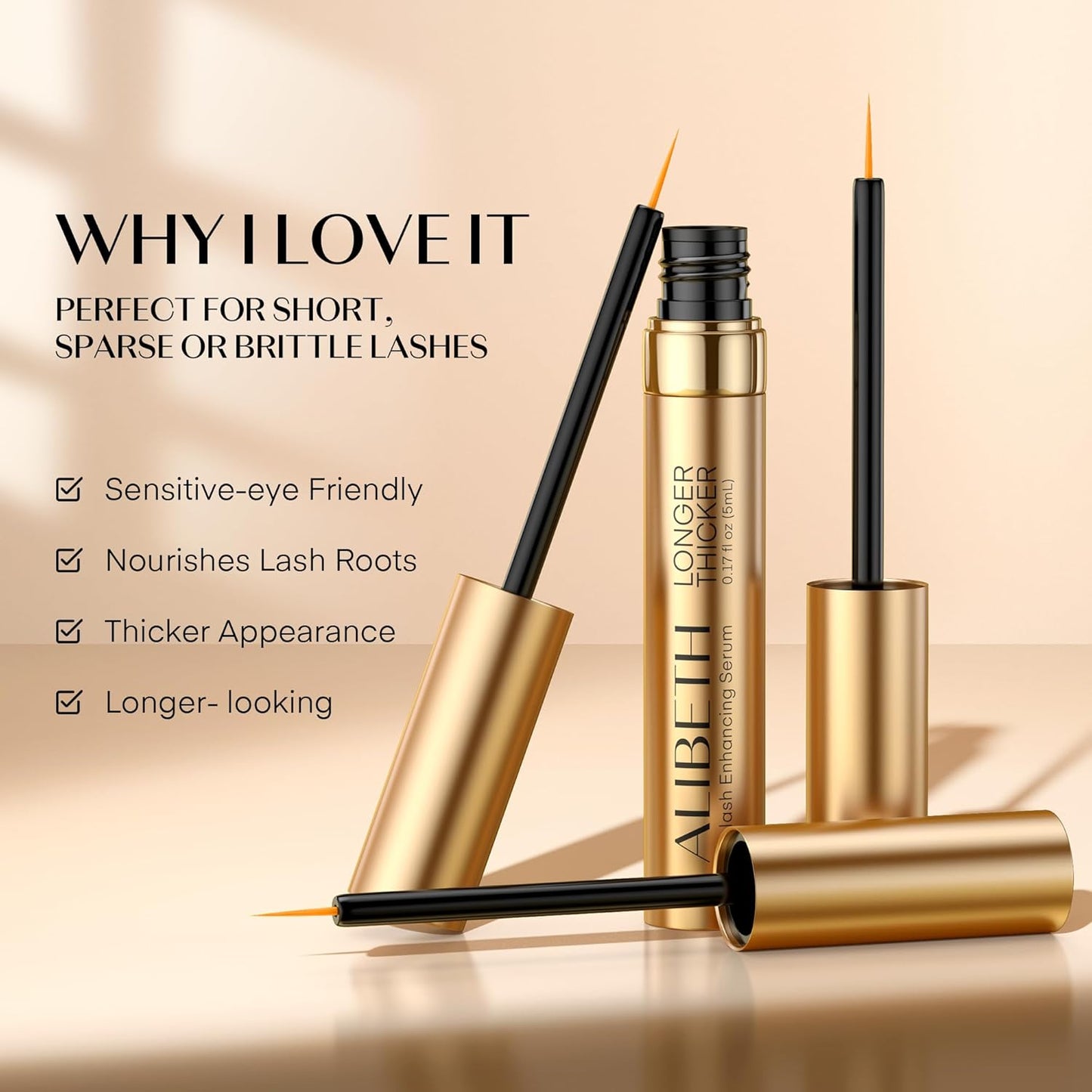 Lash Serum for Eyelash Growth - Lash Enhancer for Thicker Longer and Fuller Eyelashes - Advanced Natural Formula Vegan & Cruelty-Free 0.17 Fl Oz (Pack of 1)