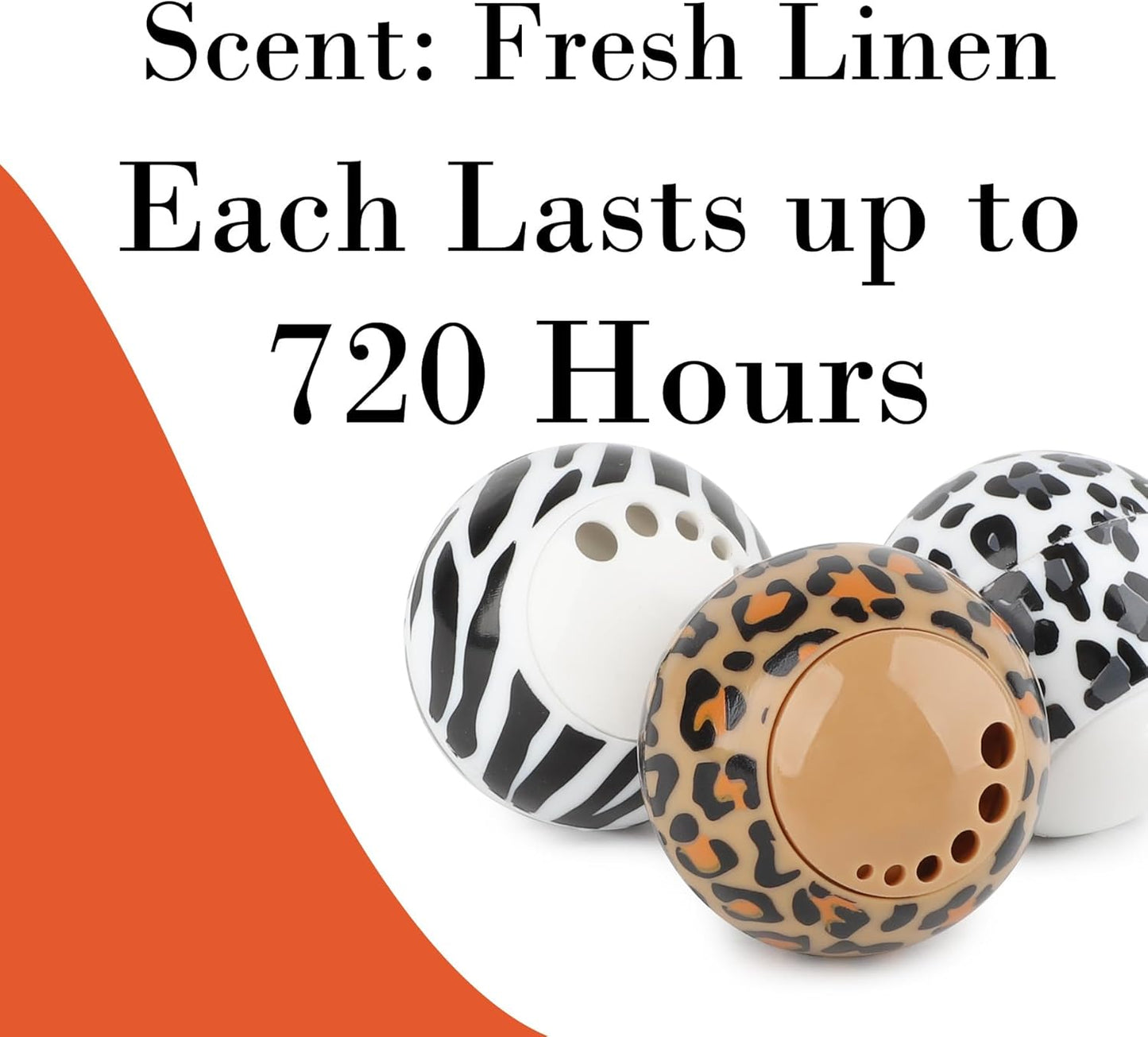 Knixmax Sneaker Deodorizer Shoe Freshener Balls, Boot Odor Eater Deodorizing Ball Sneaker Deodorants, Gym Bags Lockers Car Air Fresheners, 6 Packs Fresh Linen Leopard