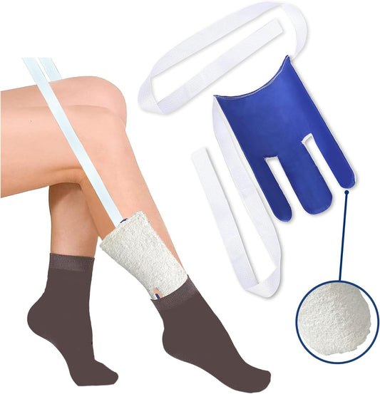 Skil-Care Easy-On Sock Aid Device for Seniors, Flexible Sock Helper for Seniors with Grip Handles, Sock Assistant Device No Bending, Socks Aide for Limited Mobility, 810106