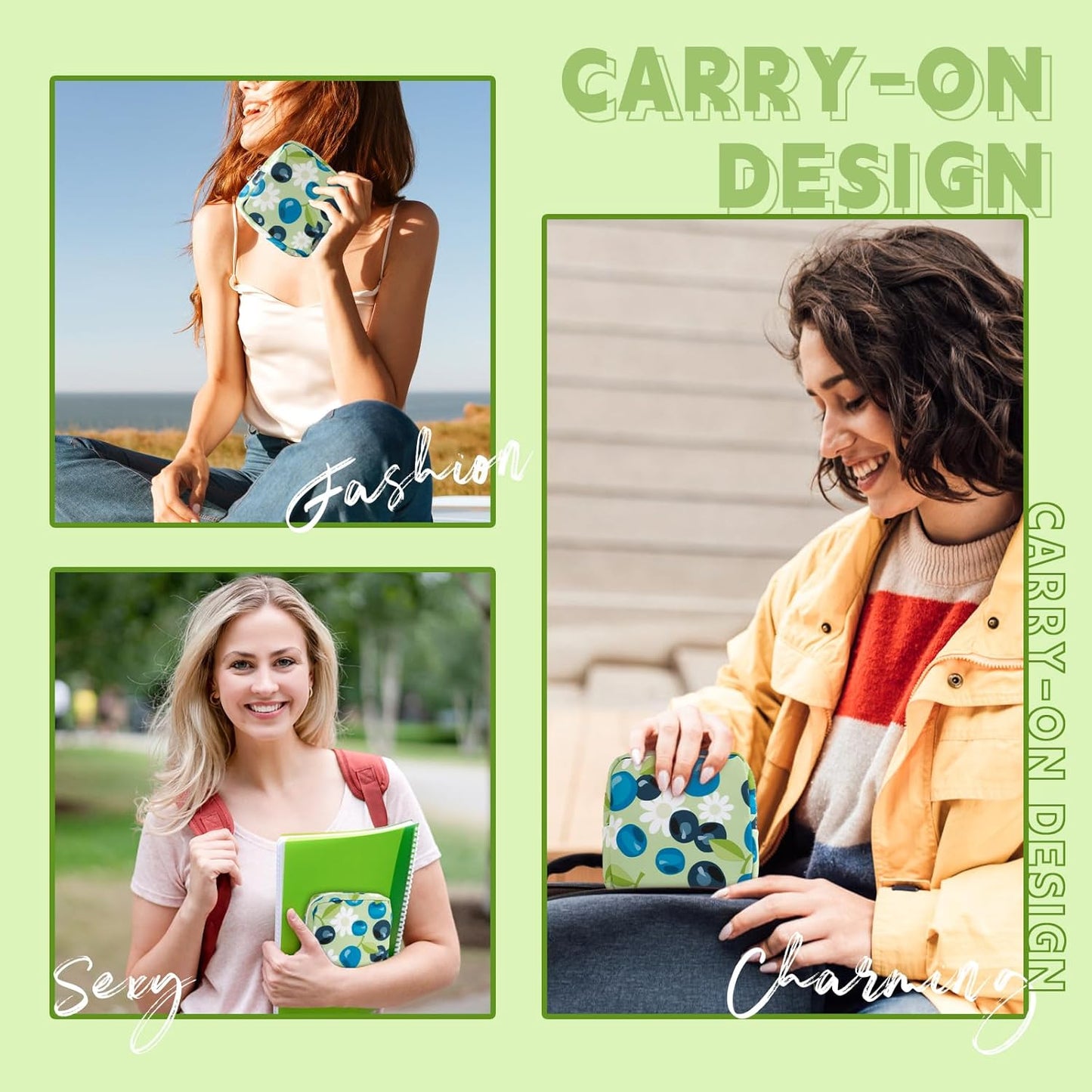 Canvas Sanitary Napkin Storage Pouch for Girls & Womens, Portable Period Pad Pouch for Purse, Small Make Up Bags