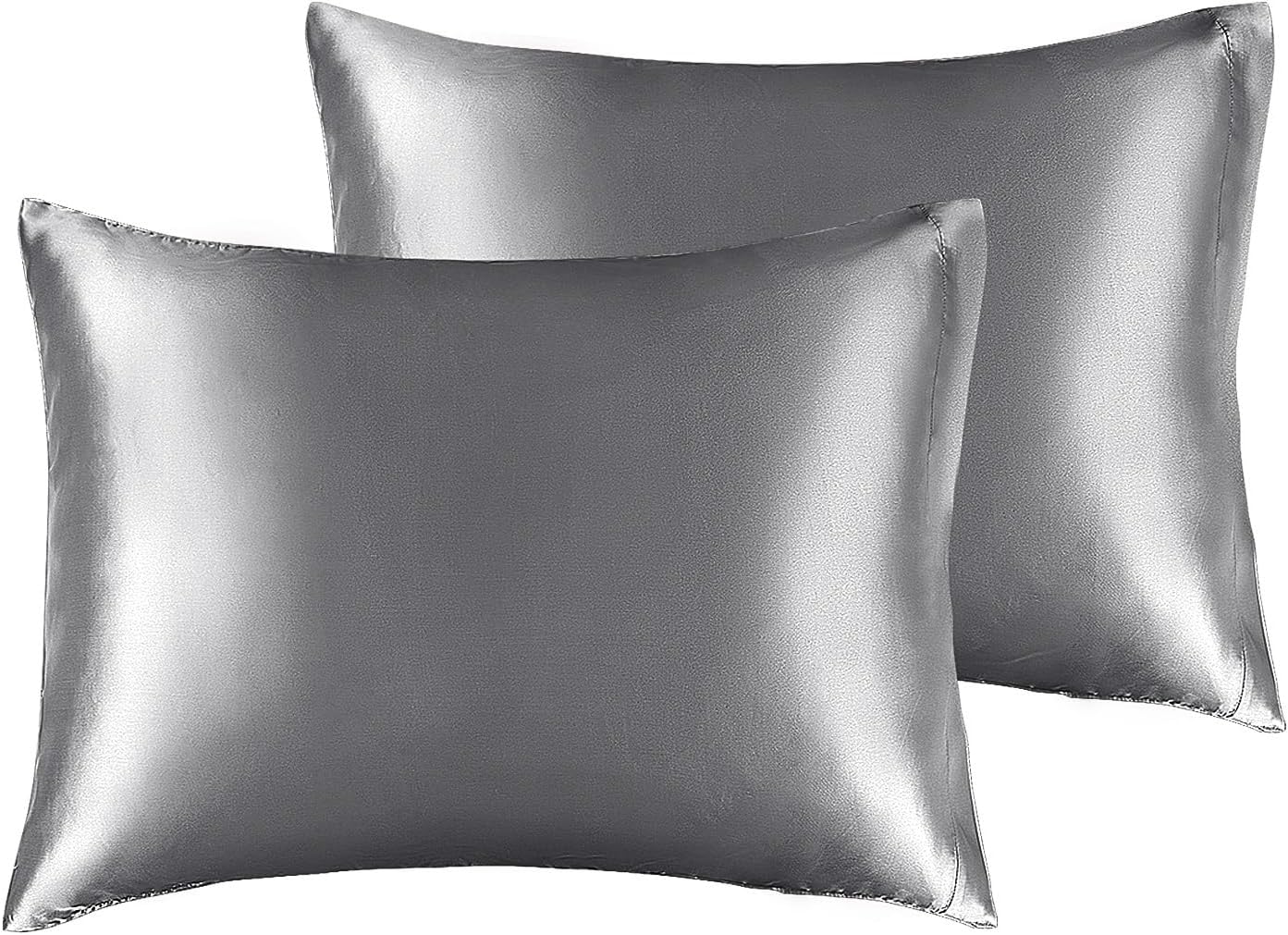 BEDELITE Satin Pillowcase for Hair and Skin, Super Soft and Cooling Similar to Silk Pillow Cases 2 Pack with Envelope Closure, Gift for Women Men(13"x18" Toddler Size, Dark Grey)