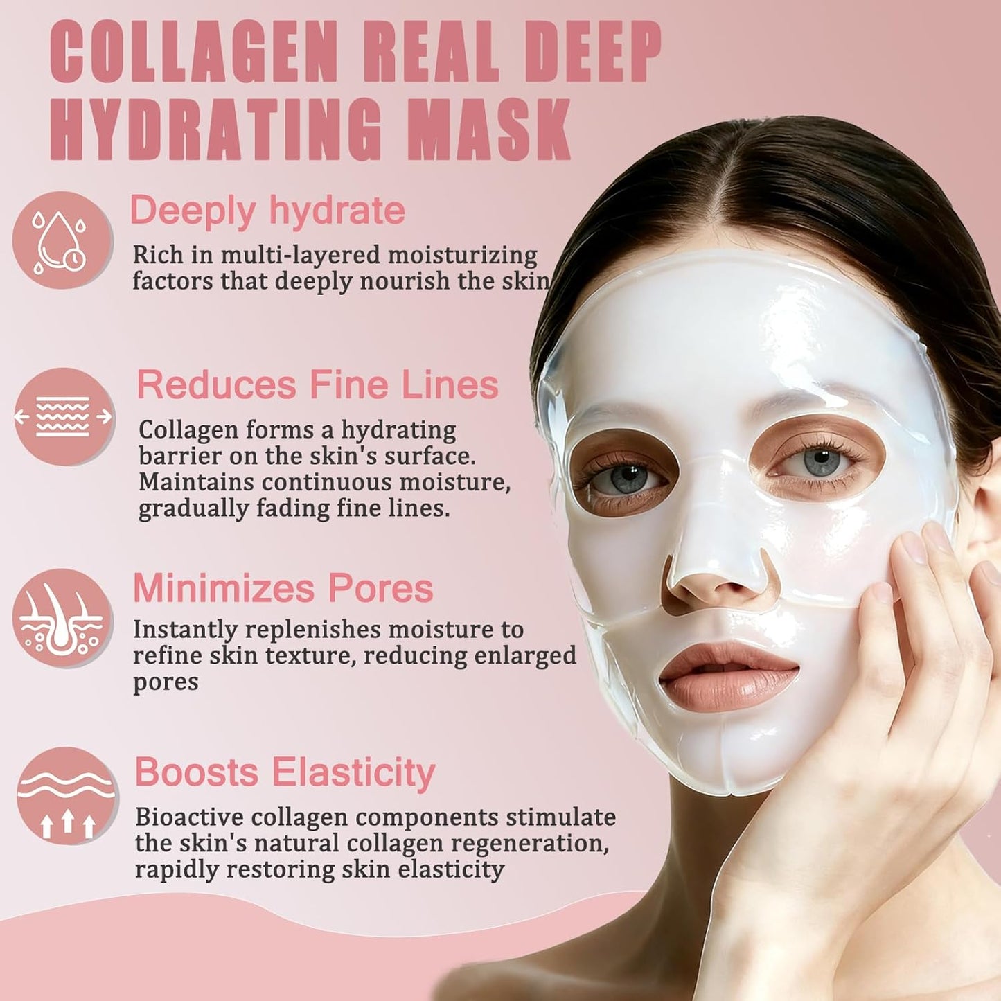 8 Pack Collagen Face Mask, Collagen Face Mask Overnight, Anti-Wrinkle Lifting Collagen Mask, Deeply Hydrates, Minimizes Pores, And Enhances Elasticity