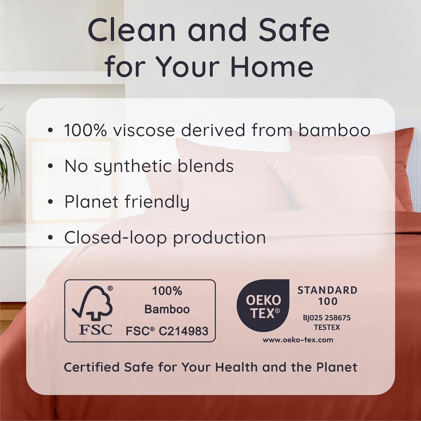 Bambaw 100% Viscose Derived from Bamboo Pillowcases Standard Size – Set of 2 Cooling Pillow Cases Standard Size, Breathable & Soft Pillow Case with Envelope Closure, Anti Acne Pillowcase (Terracotta)