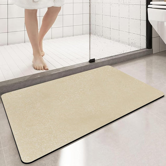 Diatomaceous Earth Bath mat Bathroom Rugs Super Absorbent Quick Dry Non Slip Bath Mat Thin Bathroom Floor Mats Fit Under Door-Shower Rug for in Front of Bathtub Shower, Coffee, 19.6"x31.5"