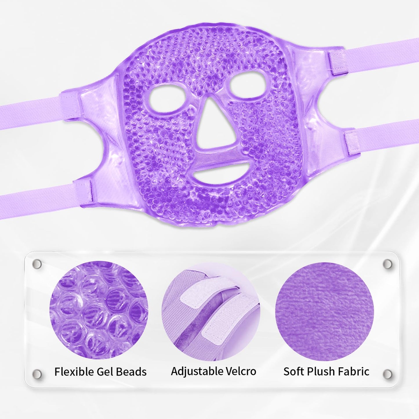 Cold Face Eye Masks Ice Face Mask Hot Cold Compress For Dark Circles, Puffiness, Migraines, Headache, Stress, Redness, Cooling Face Masks For Women Man, Skin Care