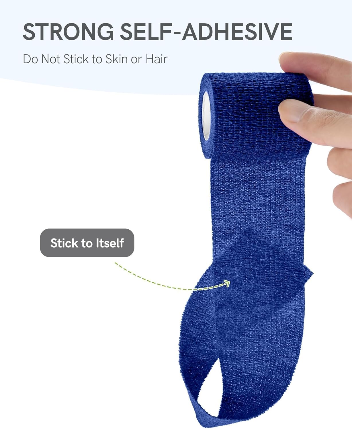 FriCARE Self Adhesive Bandage Wrap, Medical Tape in First Aid Kit, Cohesive Bandages for Wounds Sport Vet, 2 Inches X 5 Yards 6 Rolls, Royal Blue