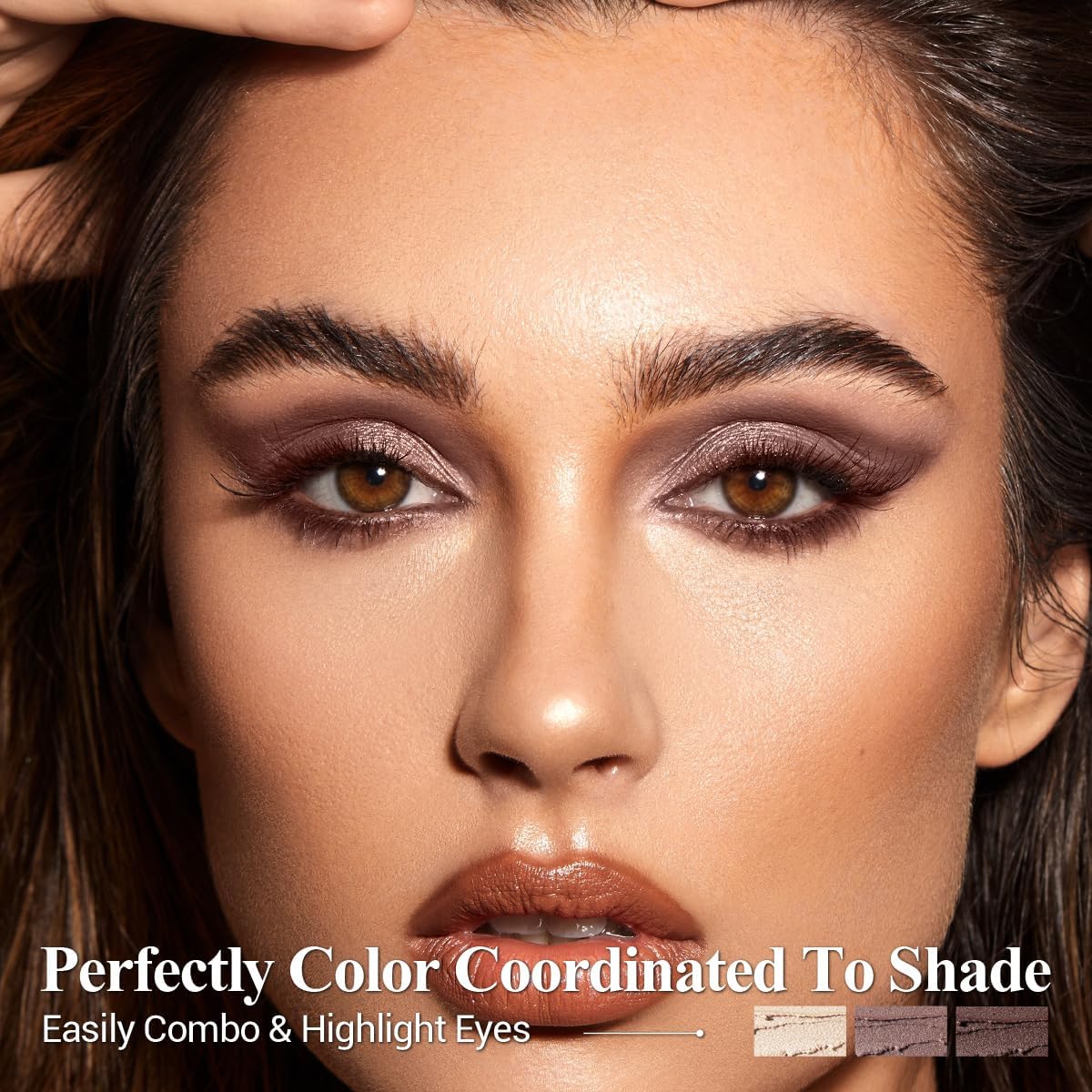 Brown Eyeshadow Stick Makeup 6PCS Set, Neutral Eyeshadow Palette Metallic Shimmer Matte Cream Eye Shadow Eyeliner Brightener Pencil Crayon - TAUPE MAUVE