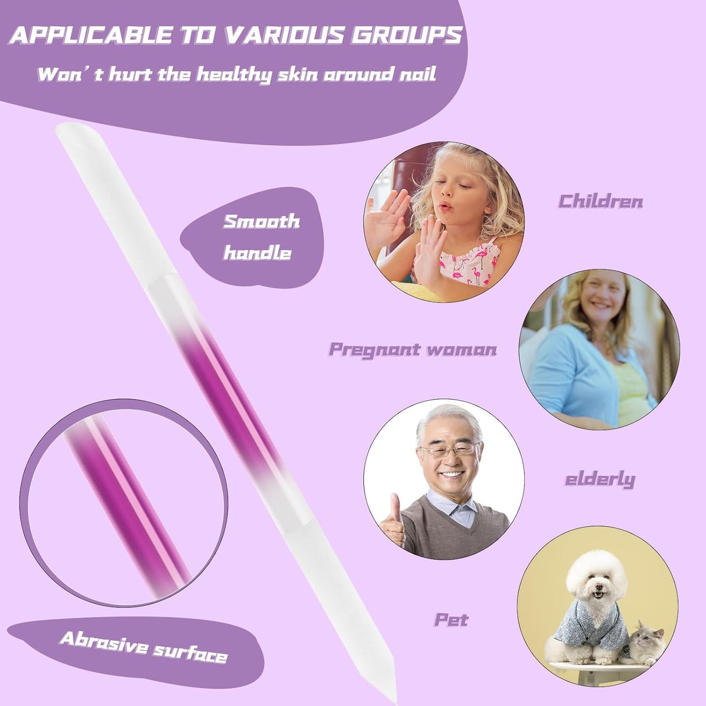 4Pcs Glass Cuticle Pusher, Dual-Ended Manicure Stick, Crystal Cuticle Pusher Glass File, Professional Precision Filing Cuticle Remover, Manicure Pedicure Tools for Nails and Cuticles Care……