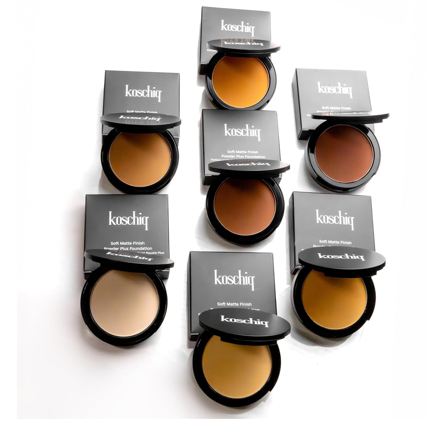 Koschiq Soft Matte Powder + Foundation – 2-in-1 Compact with Oil Control & Blurring Effect | 24hrs stay Longwear, Buildable Matte Finish | k-38. Light with warm olive undertone)