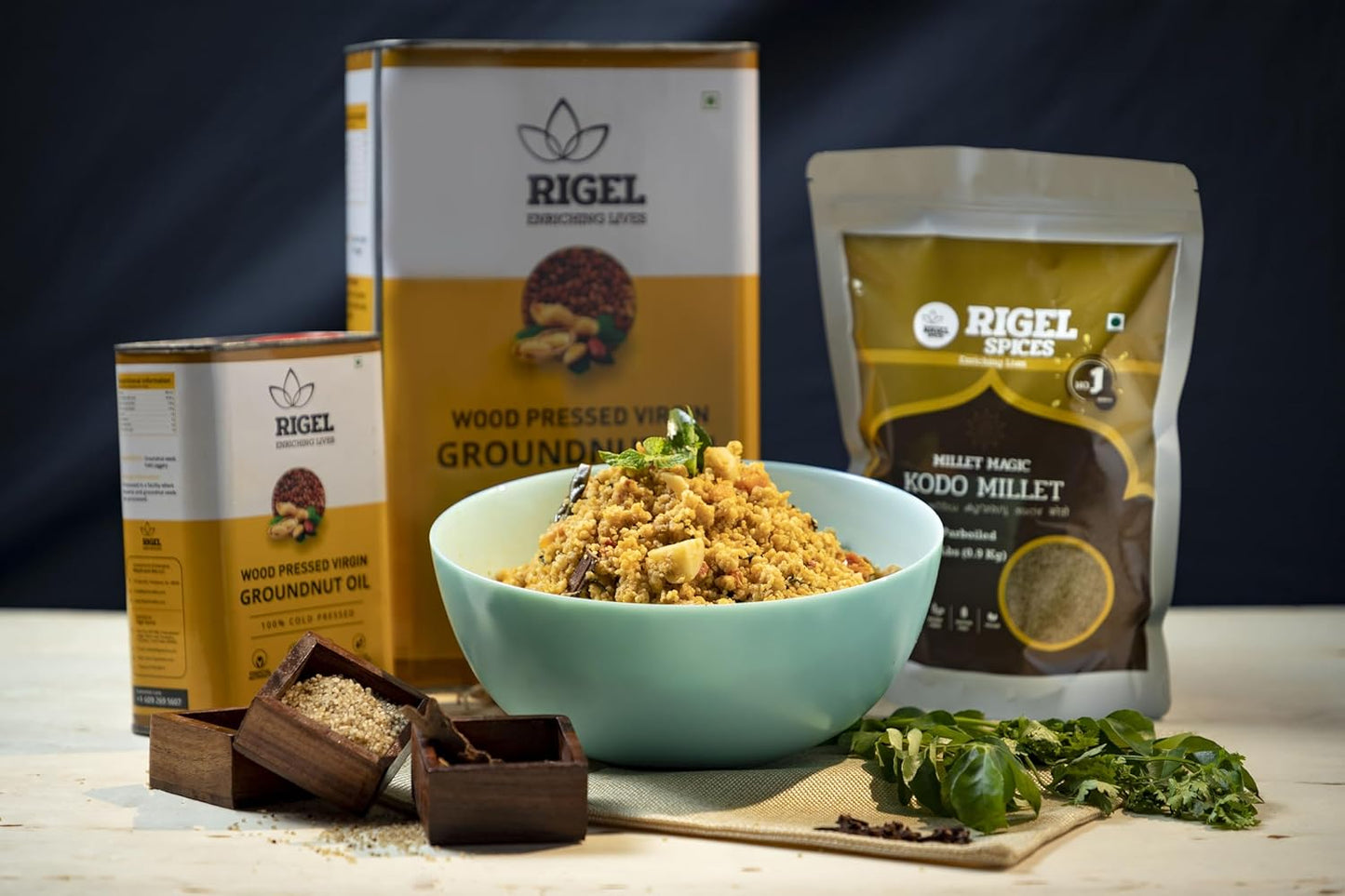 Rigel Spices | Naturally Milled Cold Pressed Peanut Oil 33.8 fl oz(1 L) | No Preservatives