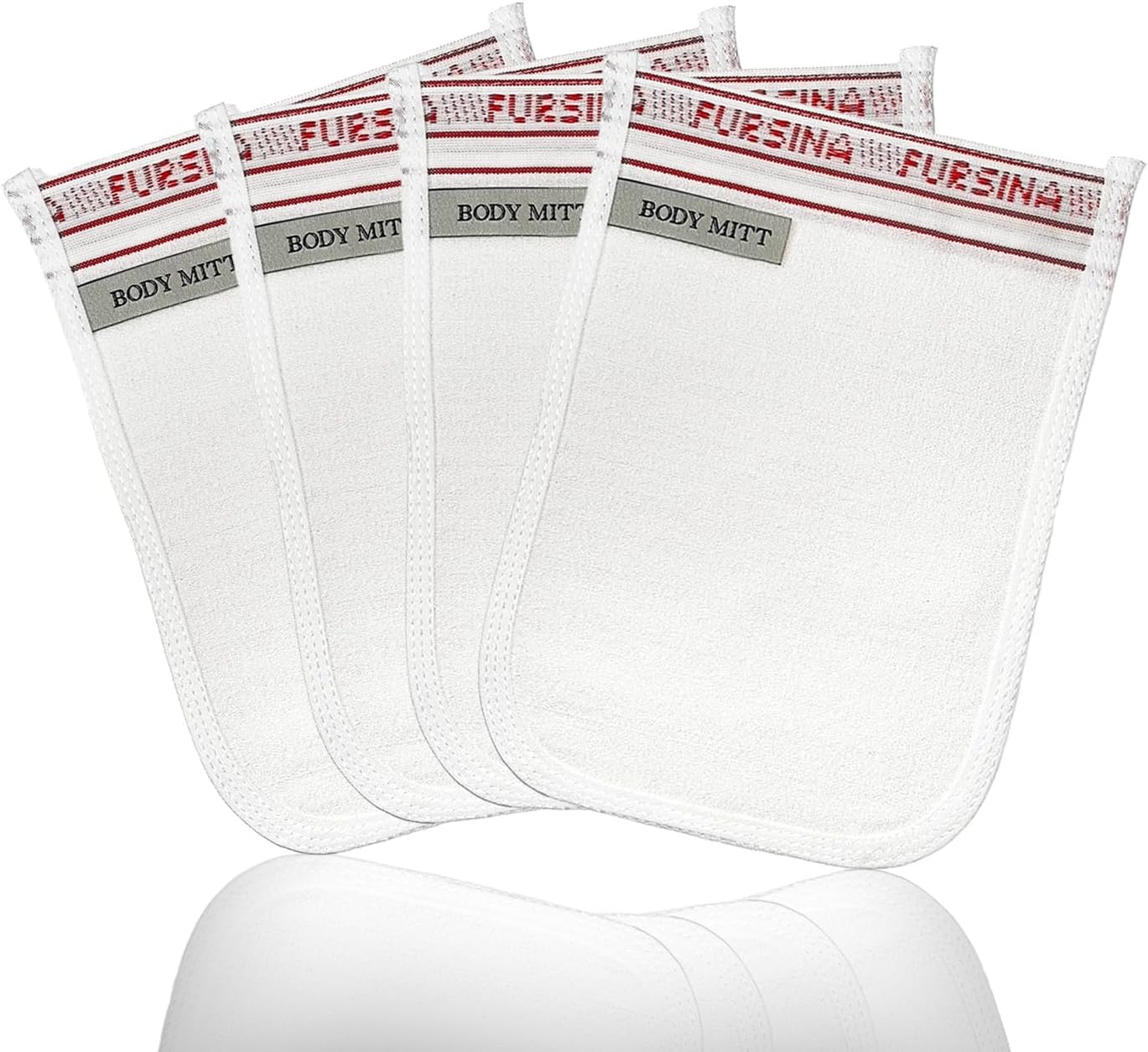 Exfoliating Glove (4 PCS) - Turkish Hammam Mitt for Bath, Exfoliating Body Scrubber Mitt, Dead & Dry Skin Remover for Body, Great for Spray Tan Removal, Smooth Skin Surface