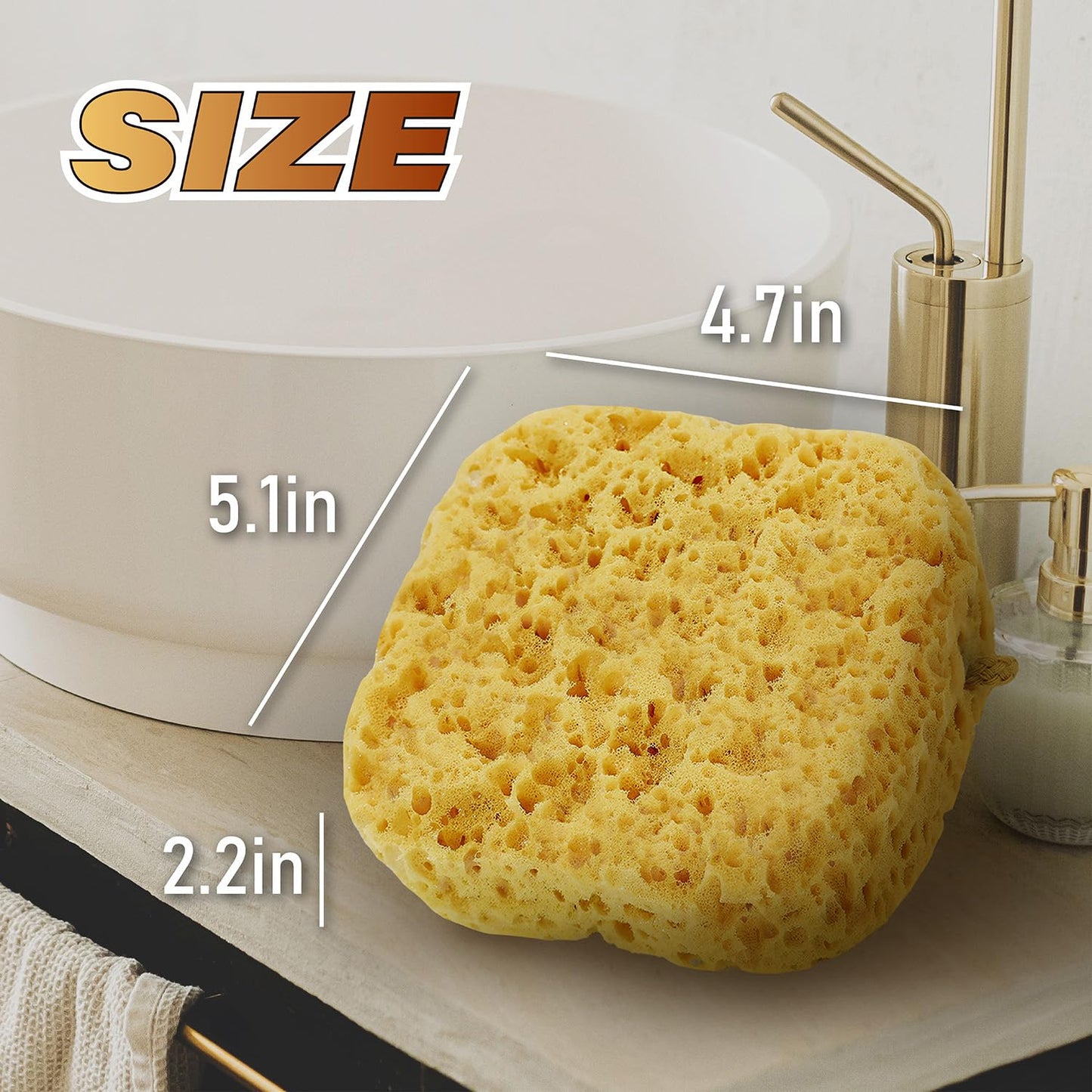 myHomeBody Bath Sponge, Foam Loofah, Body Scrubber for Bathing, Exfoliating Shower Pouf for Shower – Large Size, Lots of Lather, Square, 2 Pack