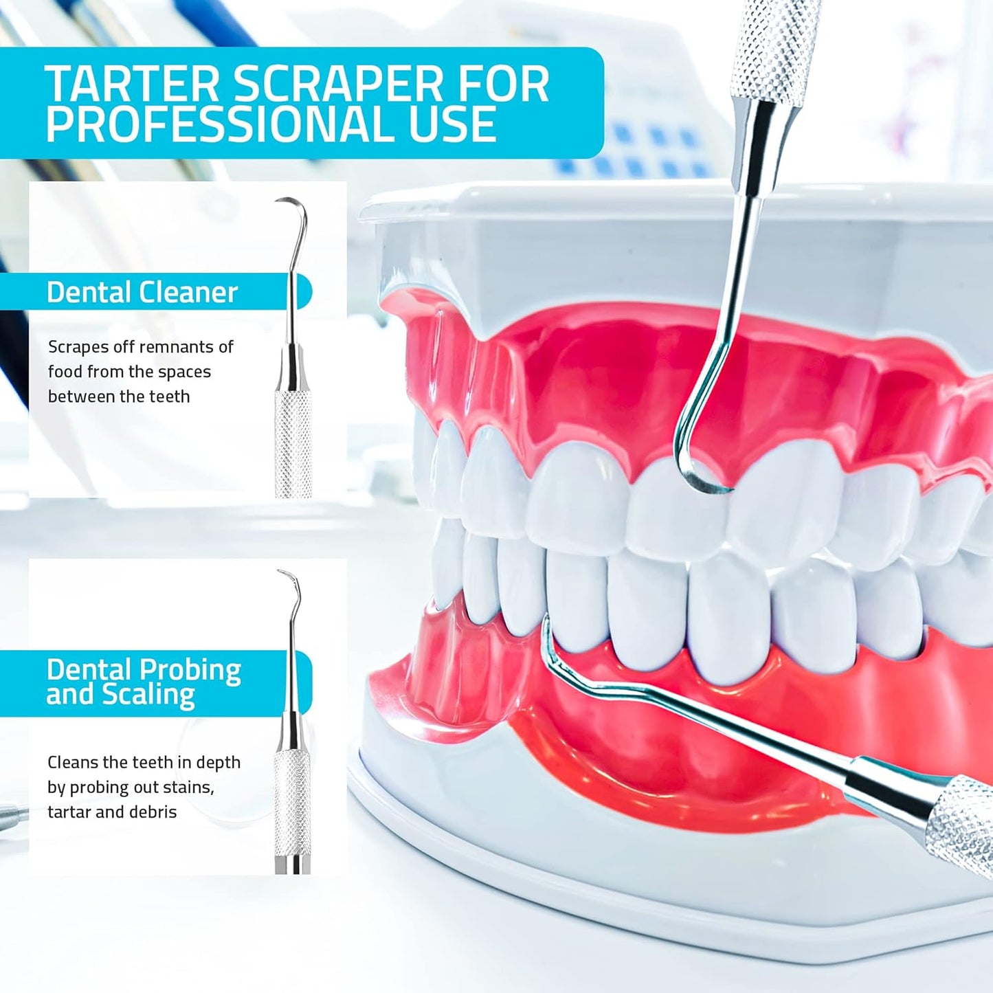 Utopia Care Professional Dental Tartar Scraper Tool, Dental Pick, 6 Inch Double Ended Tartar Remover for Teeth, Plaque Remover, Tooth Scraper, Silver, 1 Piece